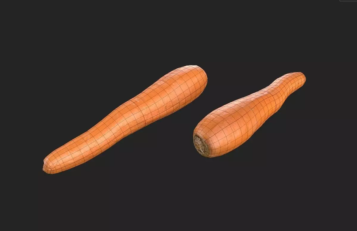 Carrot M05 Low-poly 3D model_1
