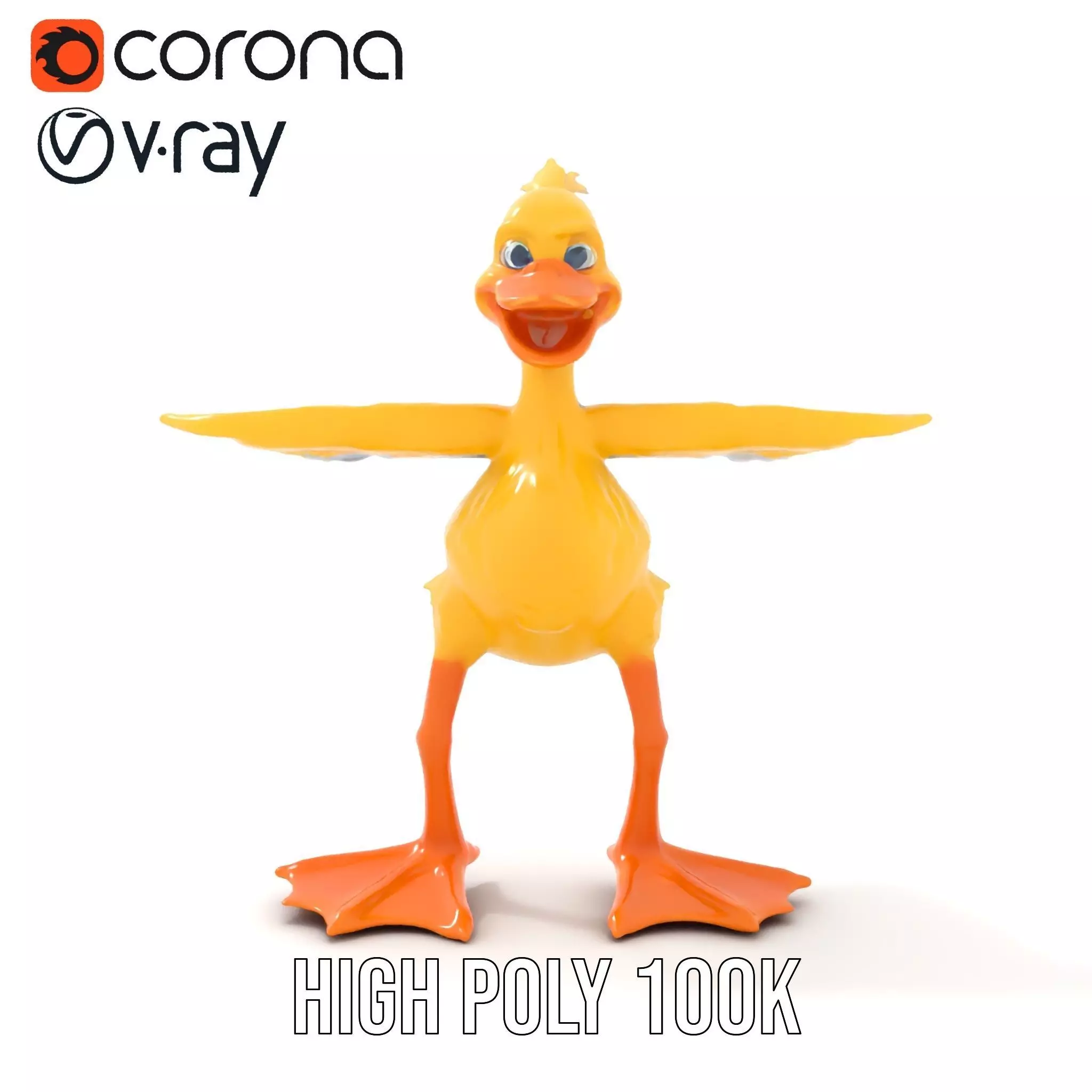 Vibrant Yellow Duckling model pack Low-poly 3D model_17