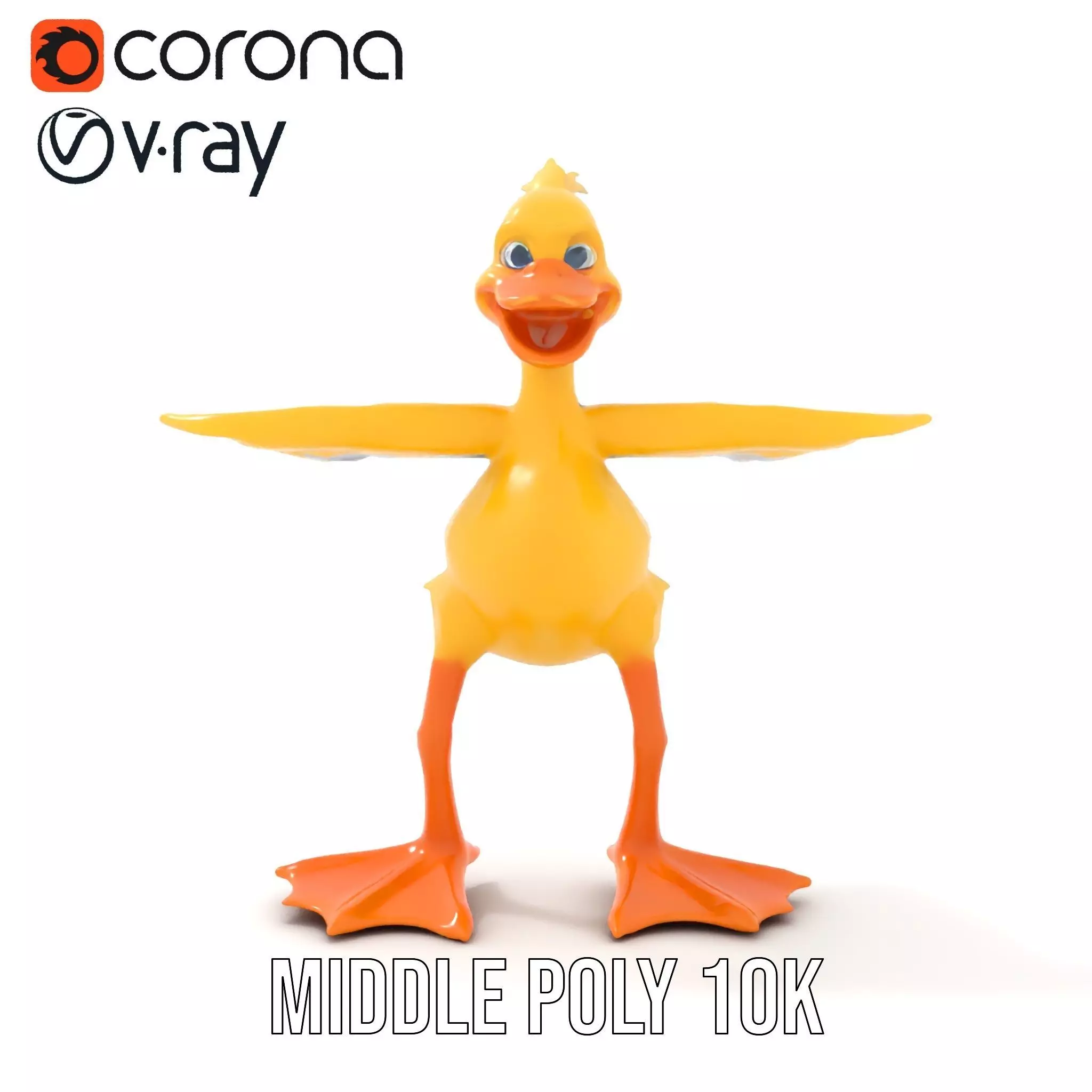 Vibrant Yellow Duckling model pack Low-poly 3D model_13