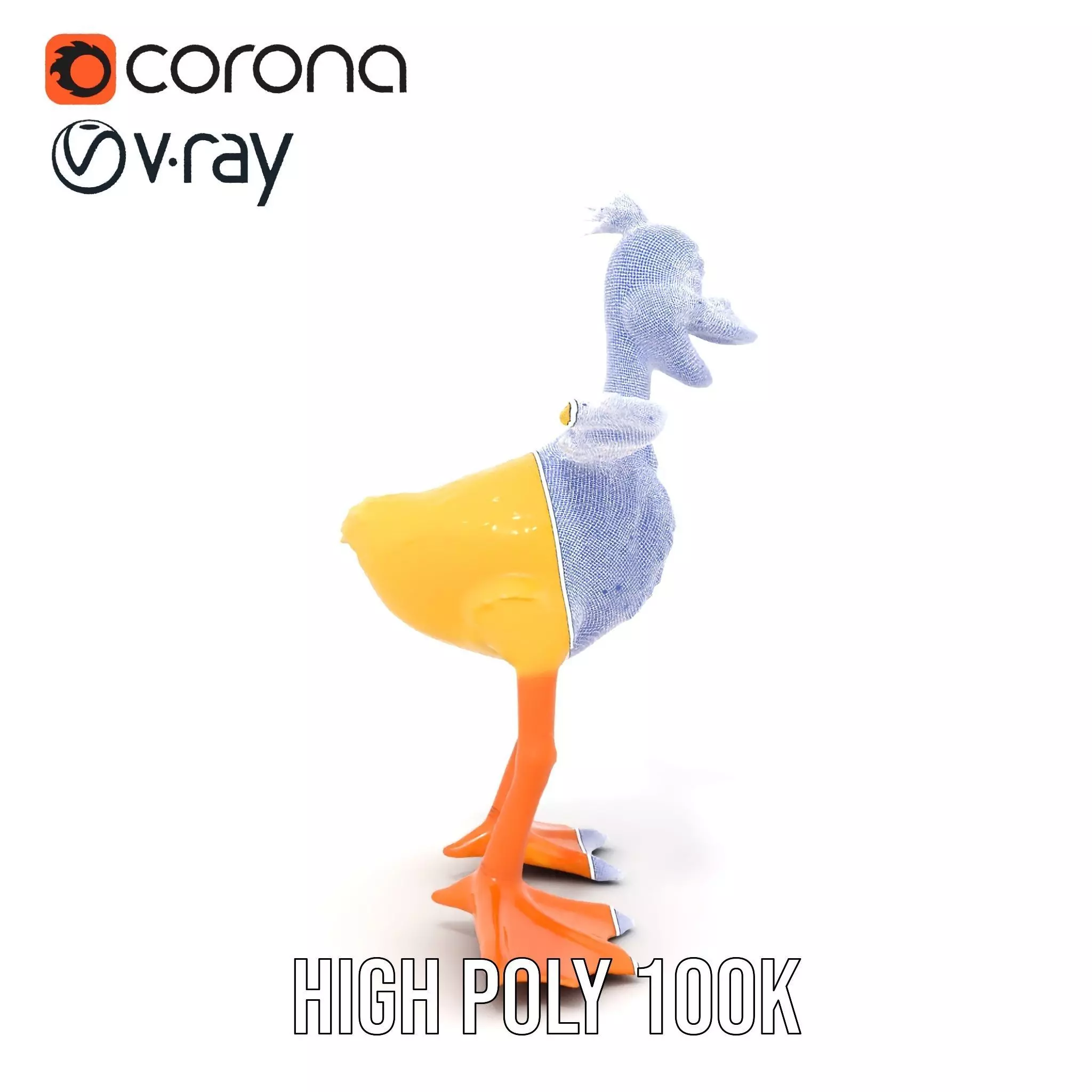 Vibrant Yellow Duckling model pack Low-poly 3D model_34