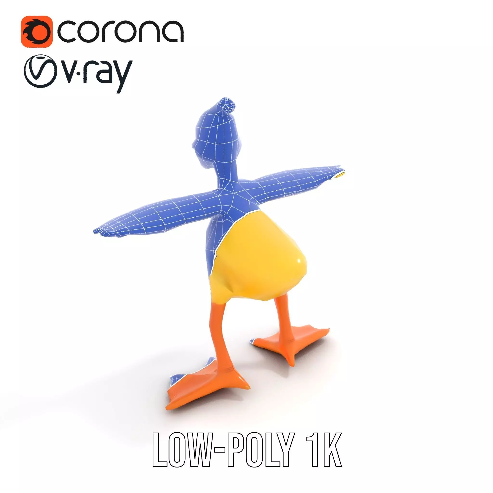 Vibrant Yellow Duckling model pack Low-poly 3D model_14