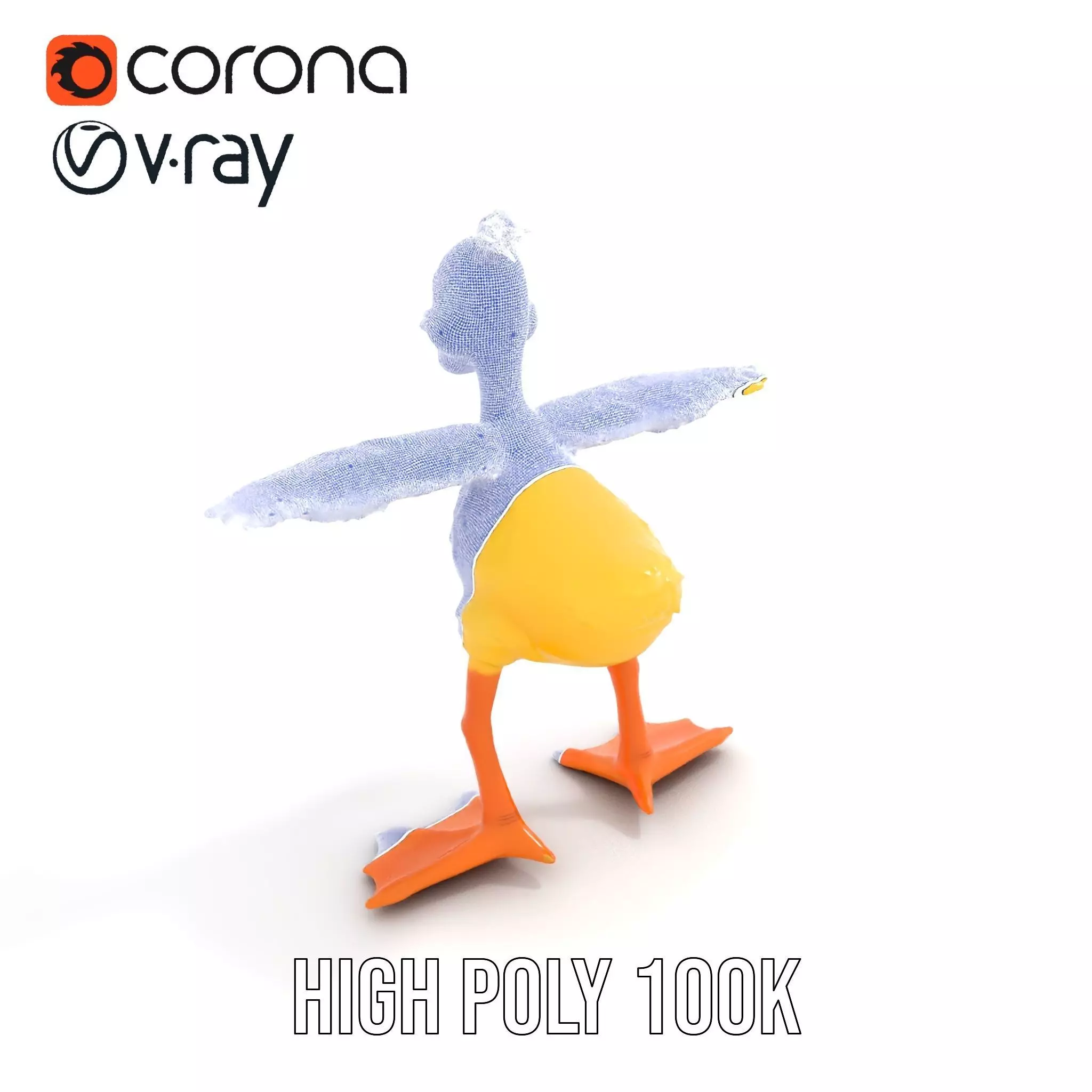 Vibrant Yellow Duckling model pack Low-poly 3D model_26