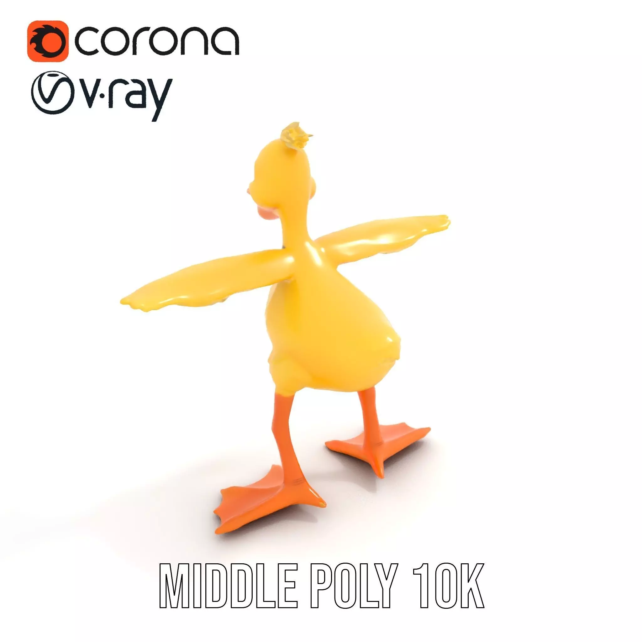 Vibrant Yellow Duckling model pack Low-poly 3D model_18