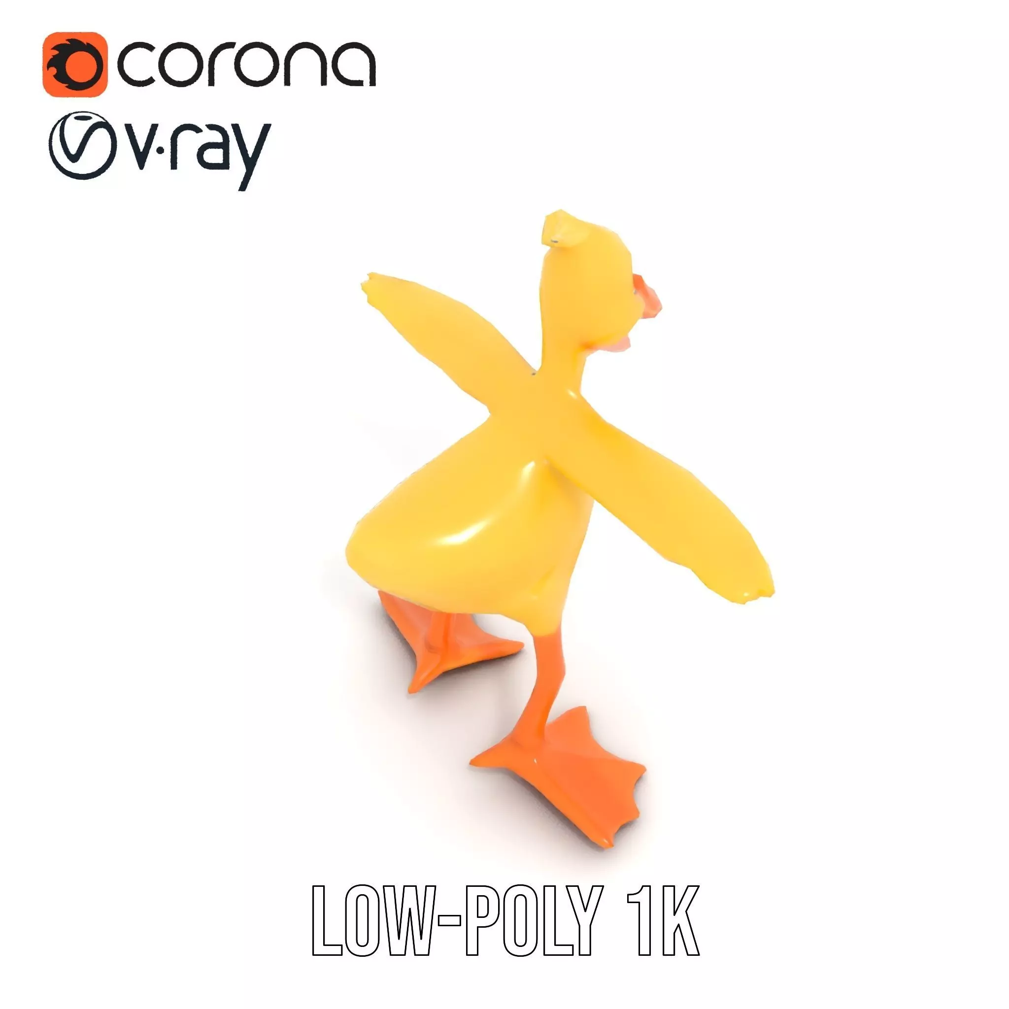 Vibrant Yellow Duckling model pack Low-poly 3D model_9