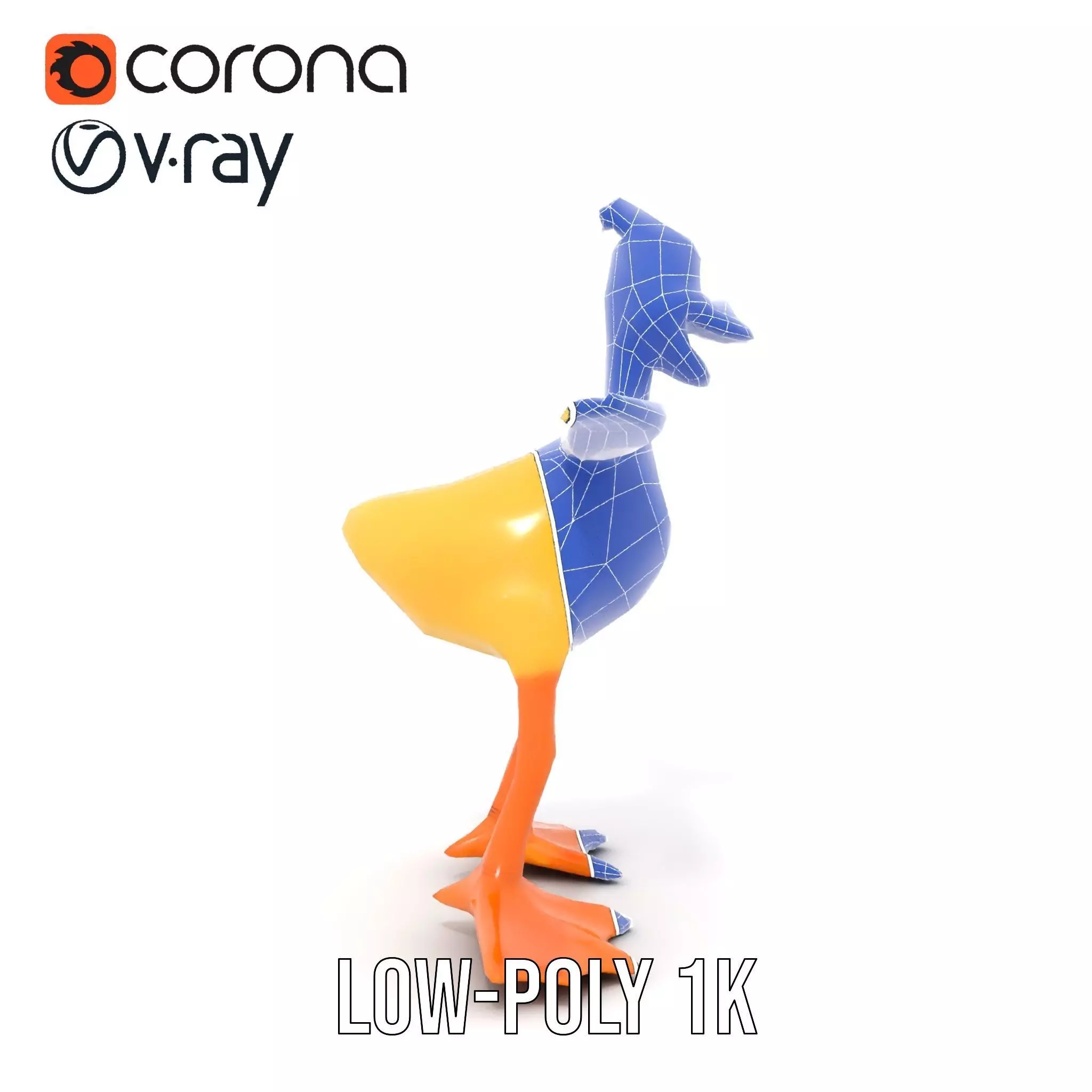 Vibrant Yellow Duckling model pack Low-poly 3D model_28