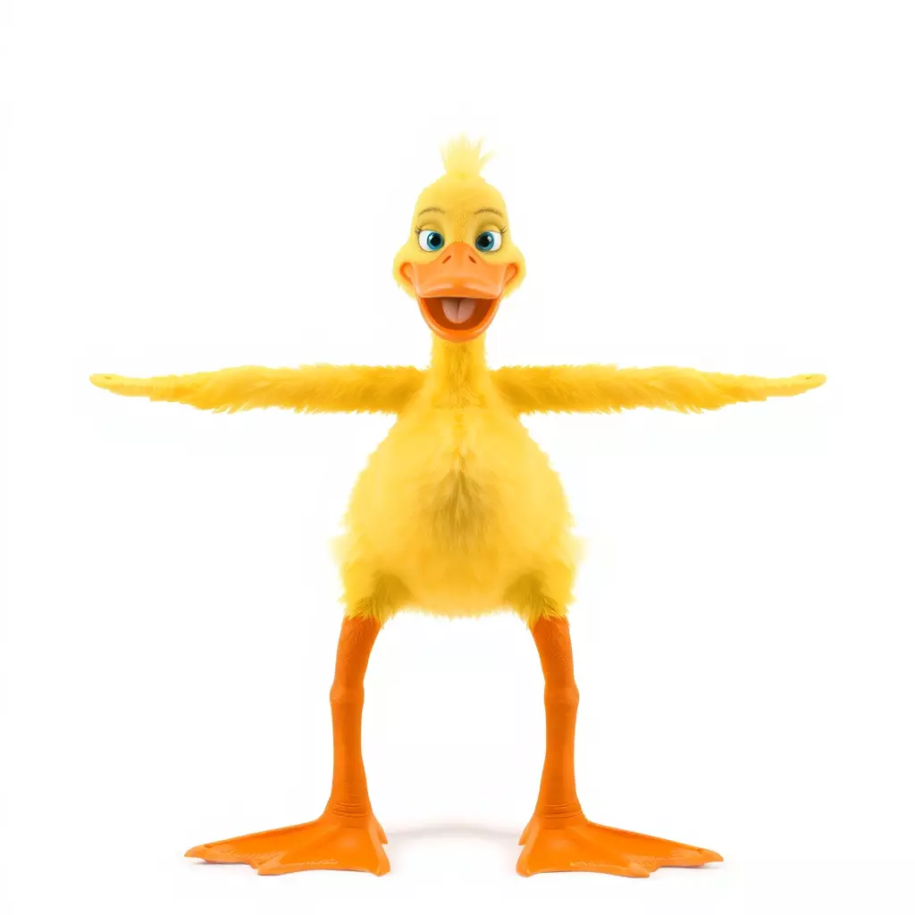 Vibrant Yellow Duckling model pack Low-poly 3D model_2