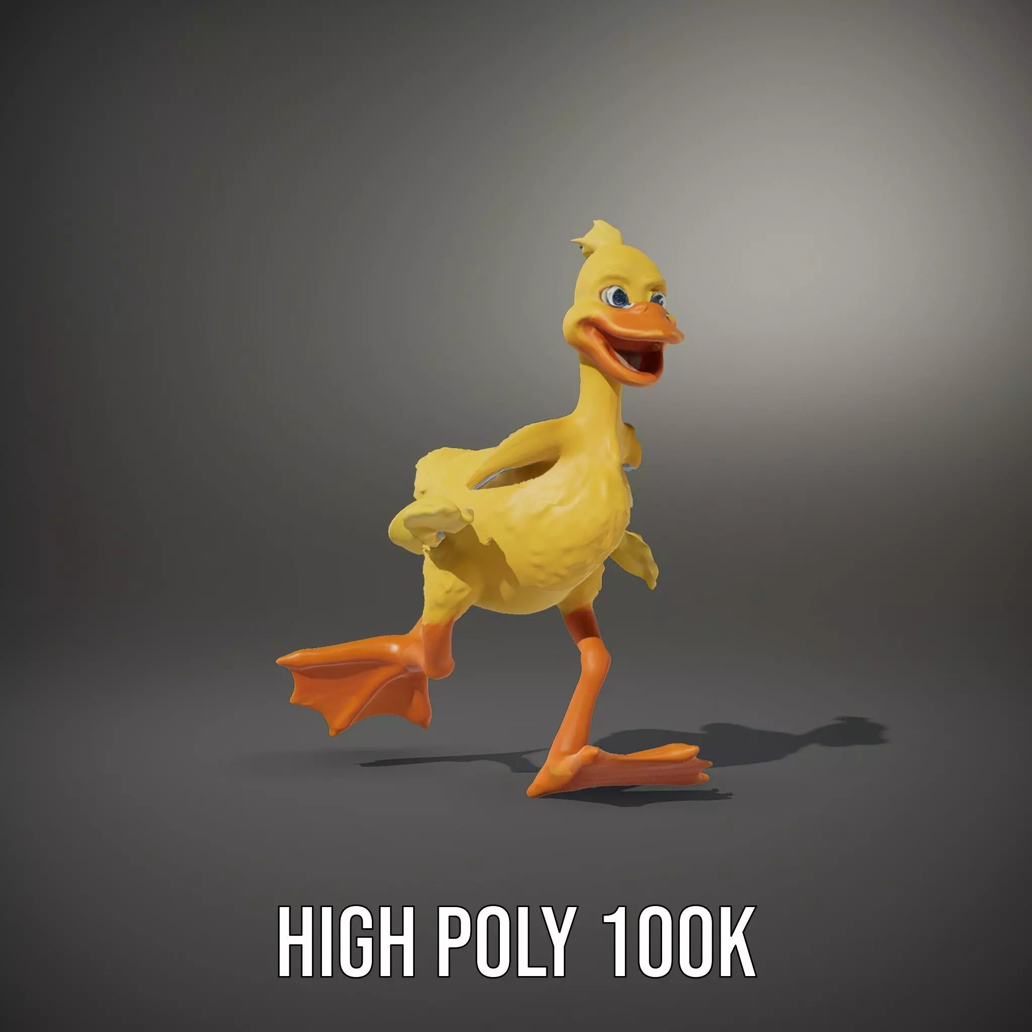 Vibrant Yellow Duckling model pack Low-poly 3D model_10