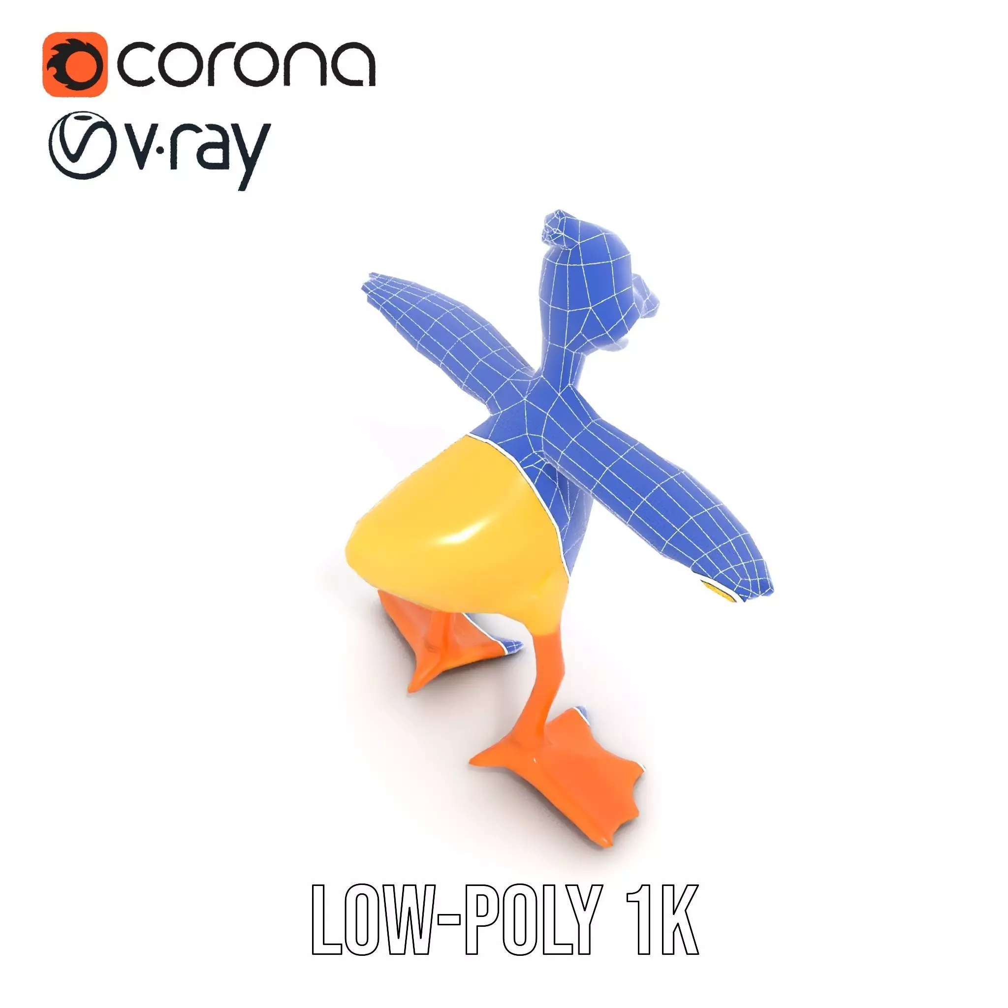 Vibrant Yellow Duckling model pack Low-poly 3D model_25