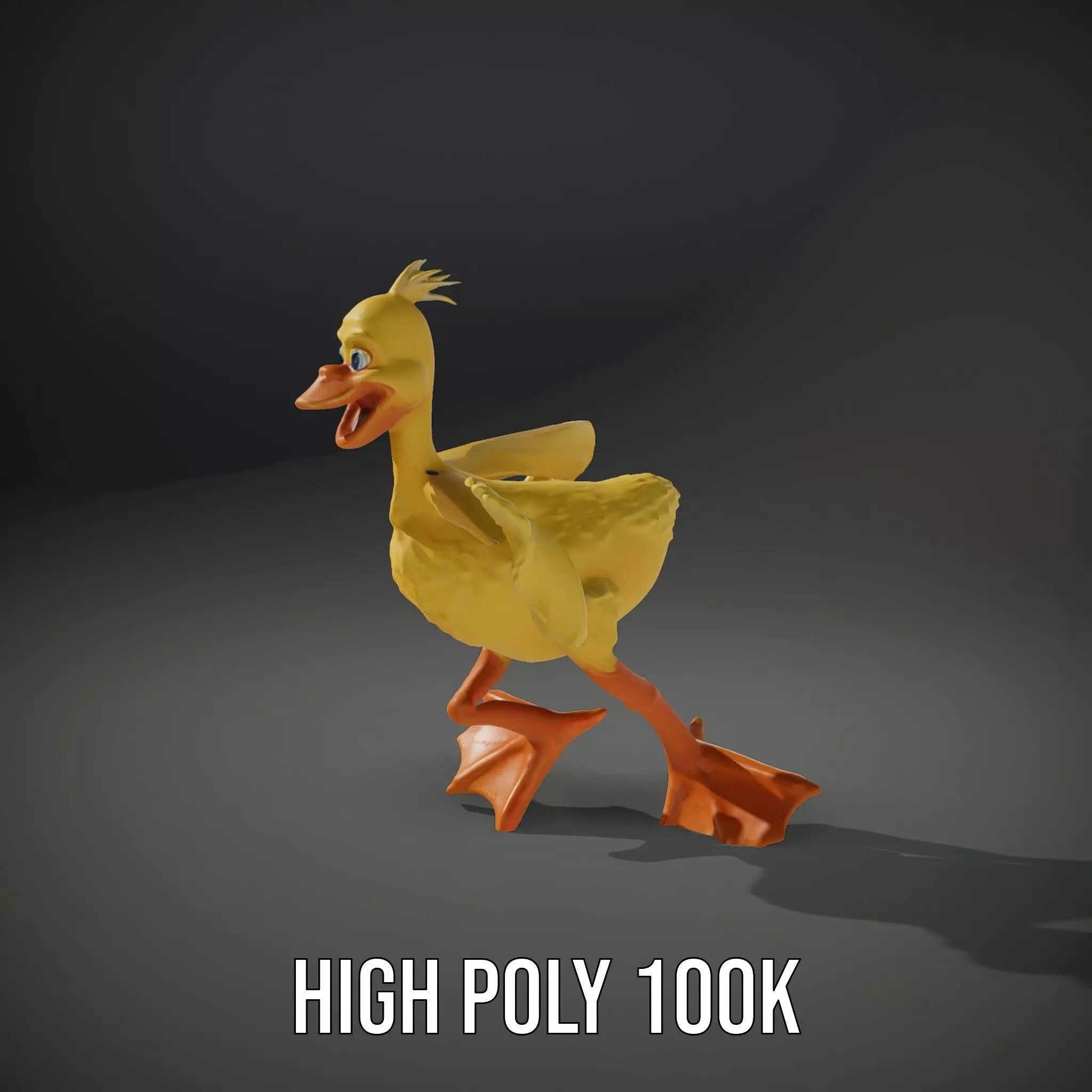 Vibrant Yellow Duckling model pack Low-poly 3D model_8
