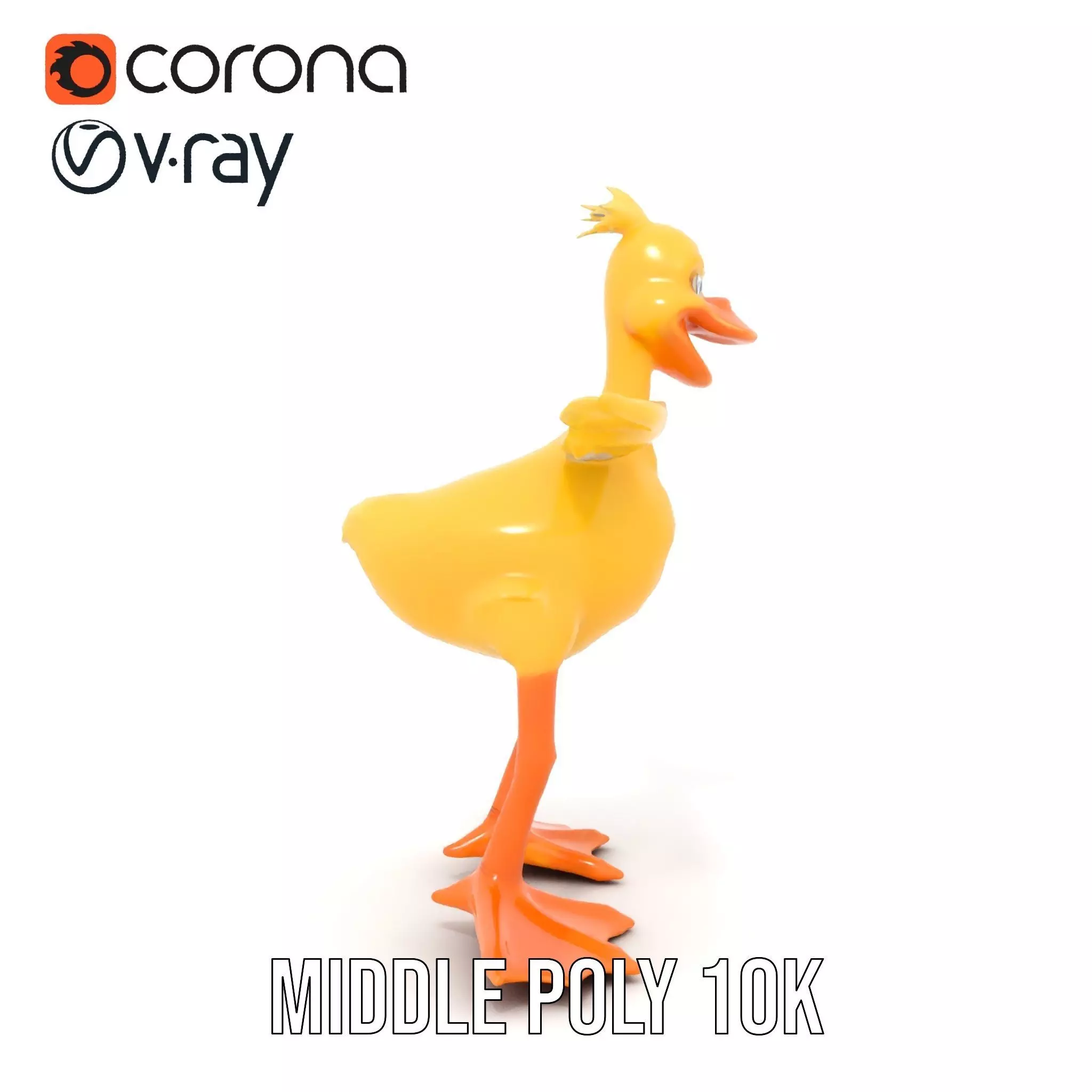 Vibrant Yellow Duckling model pack Low-poly 3D model_11