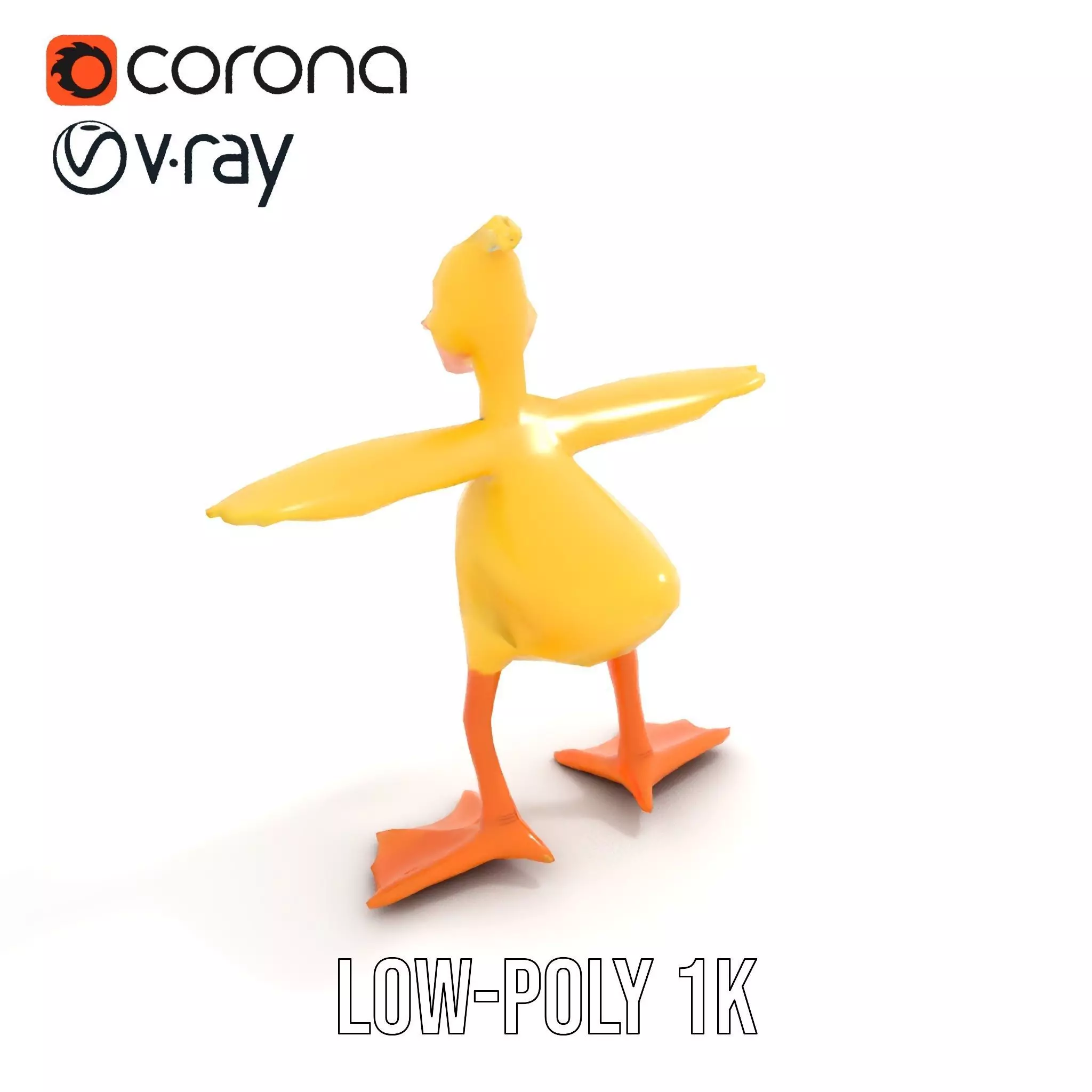 Vibrant Yellow Duckling model pack Low-poly 3D model_19