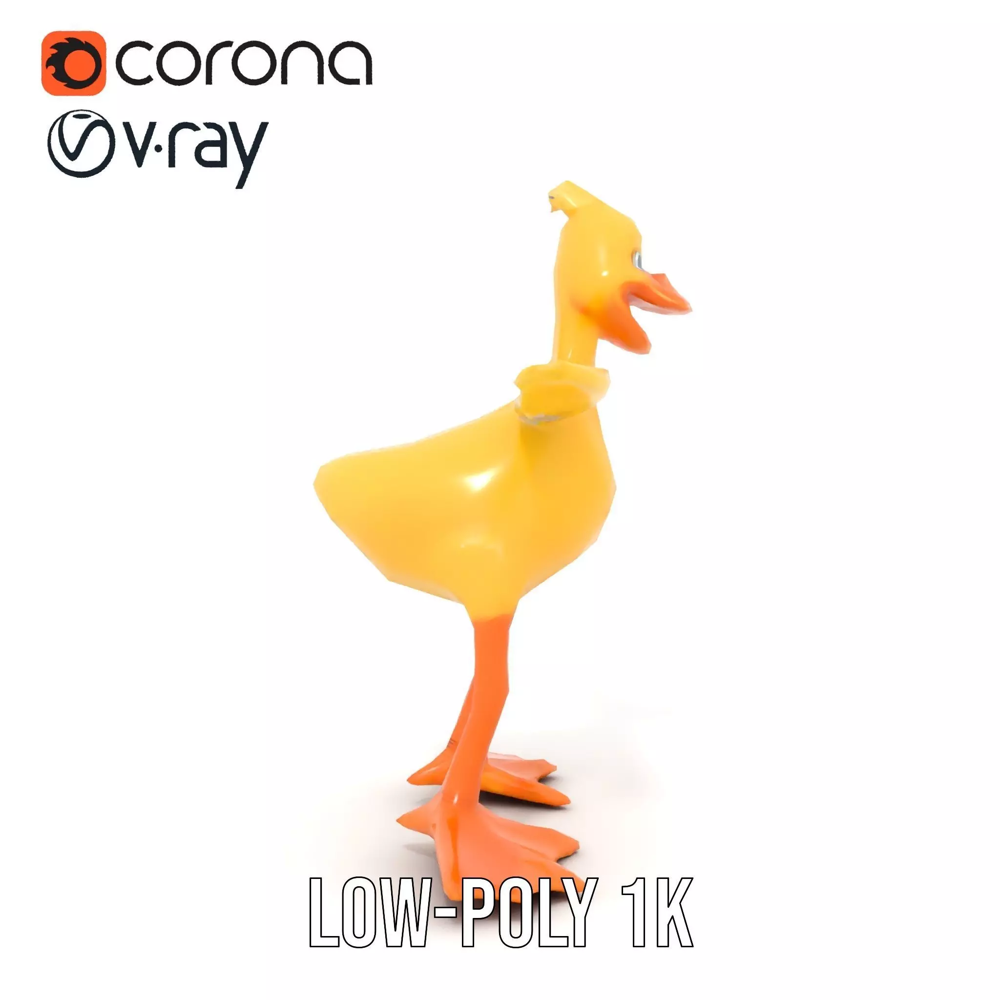 Vibrant Yellow Duckling model pack Low-poly 3D model_12