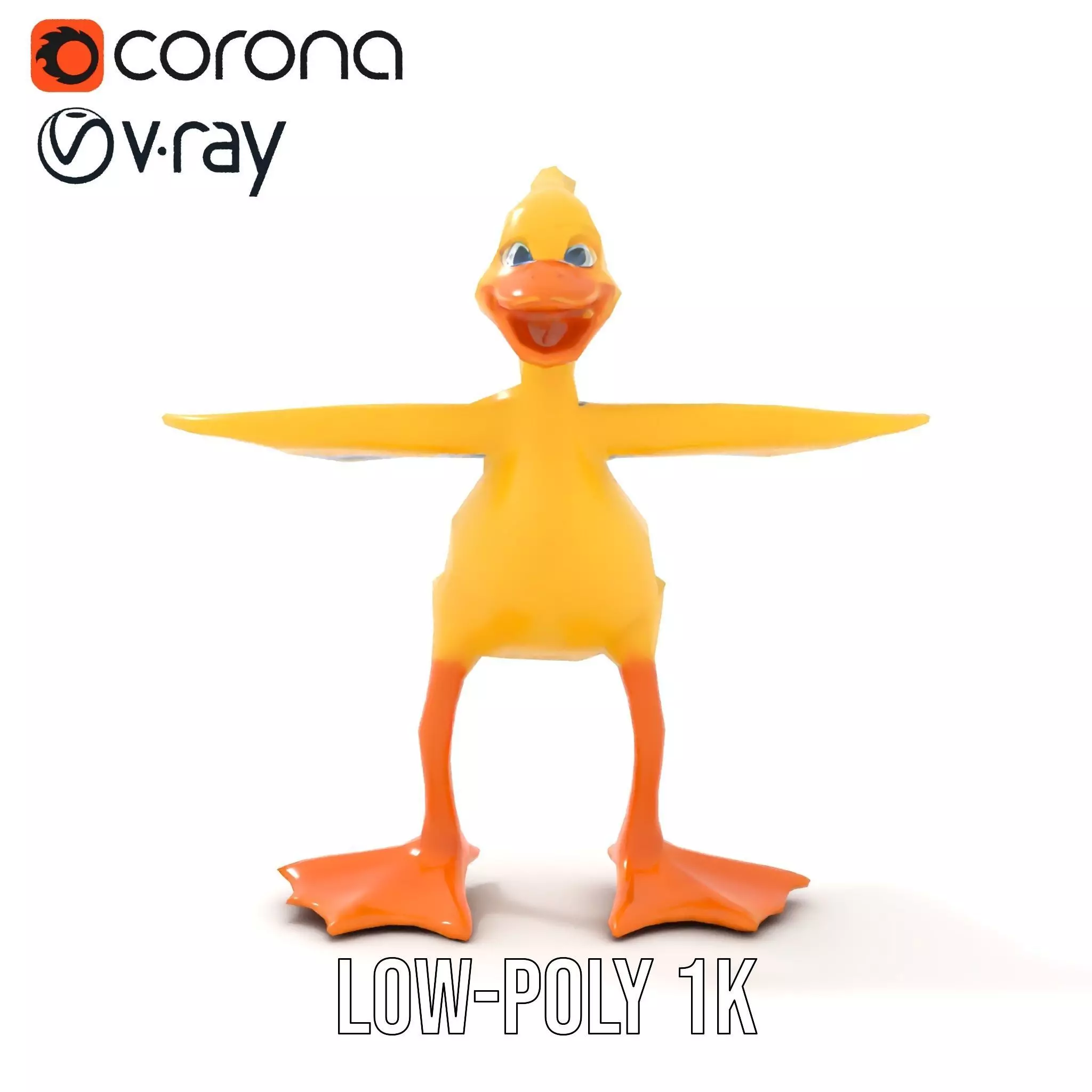 Vibrant Yellow Duckling model pack Low-poly 3D model_7