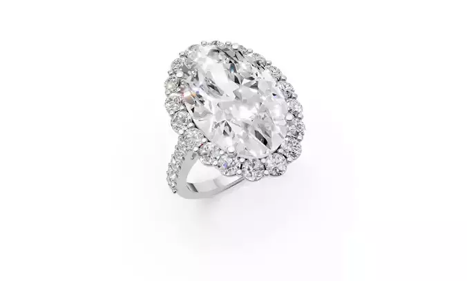 Oval Cat Diamond Stacking Wedding Ring Set 3DM STL Video