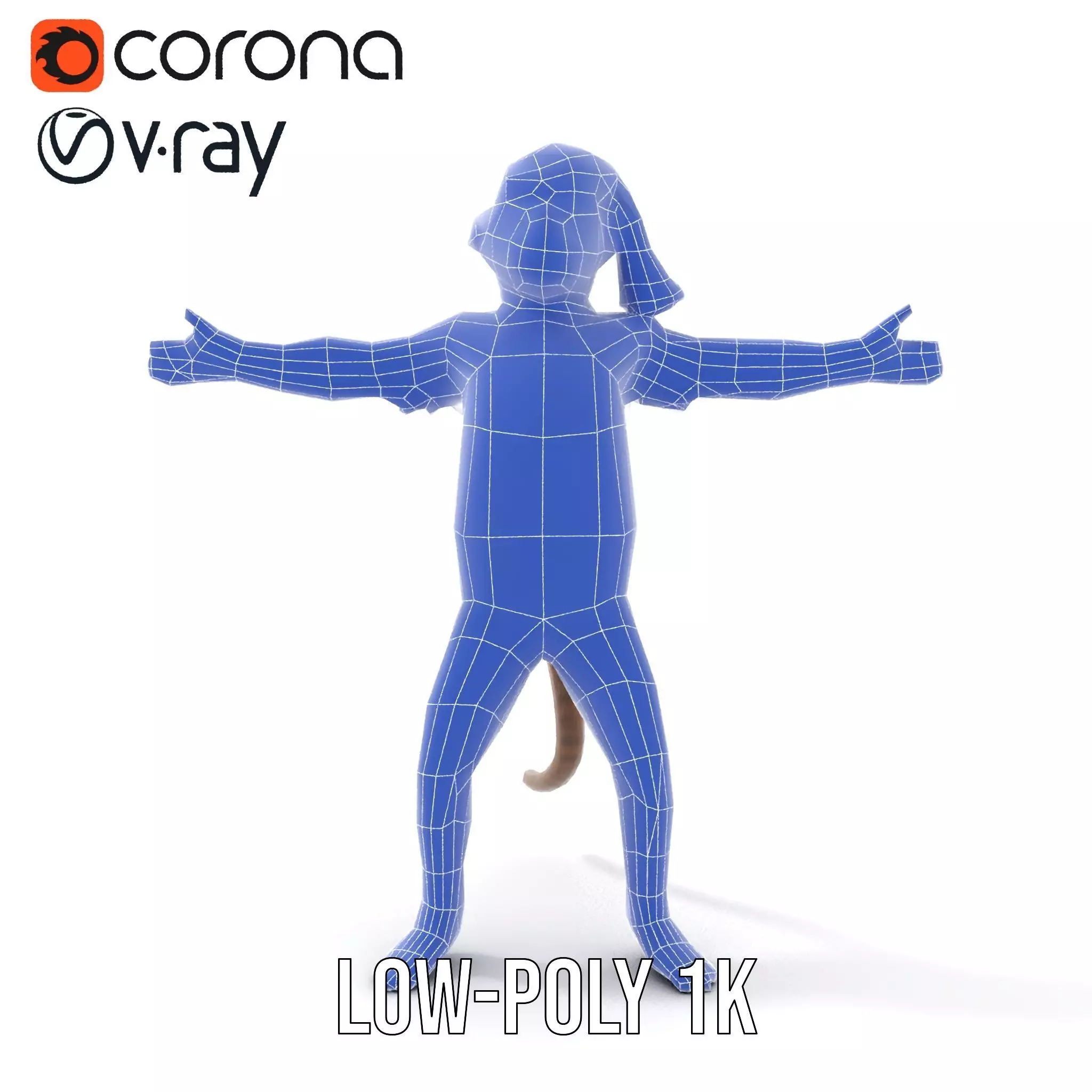 Festive Monkey Character model pack Low-poly 3D model_17