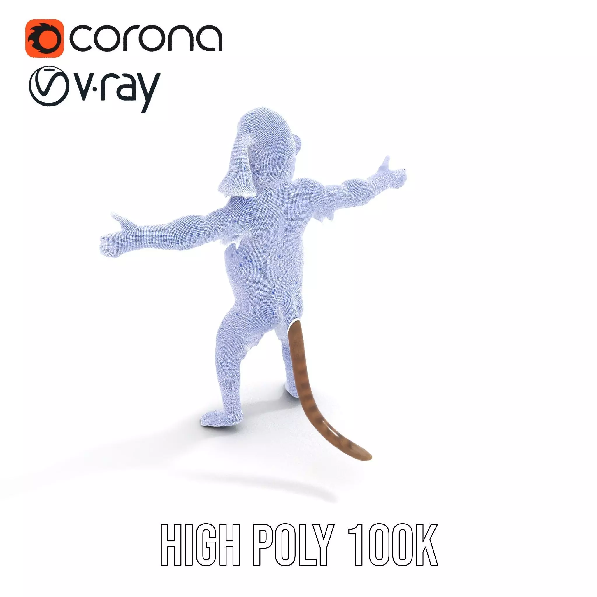 Festive Monkey Character model pack Low-poly 3D model_32