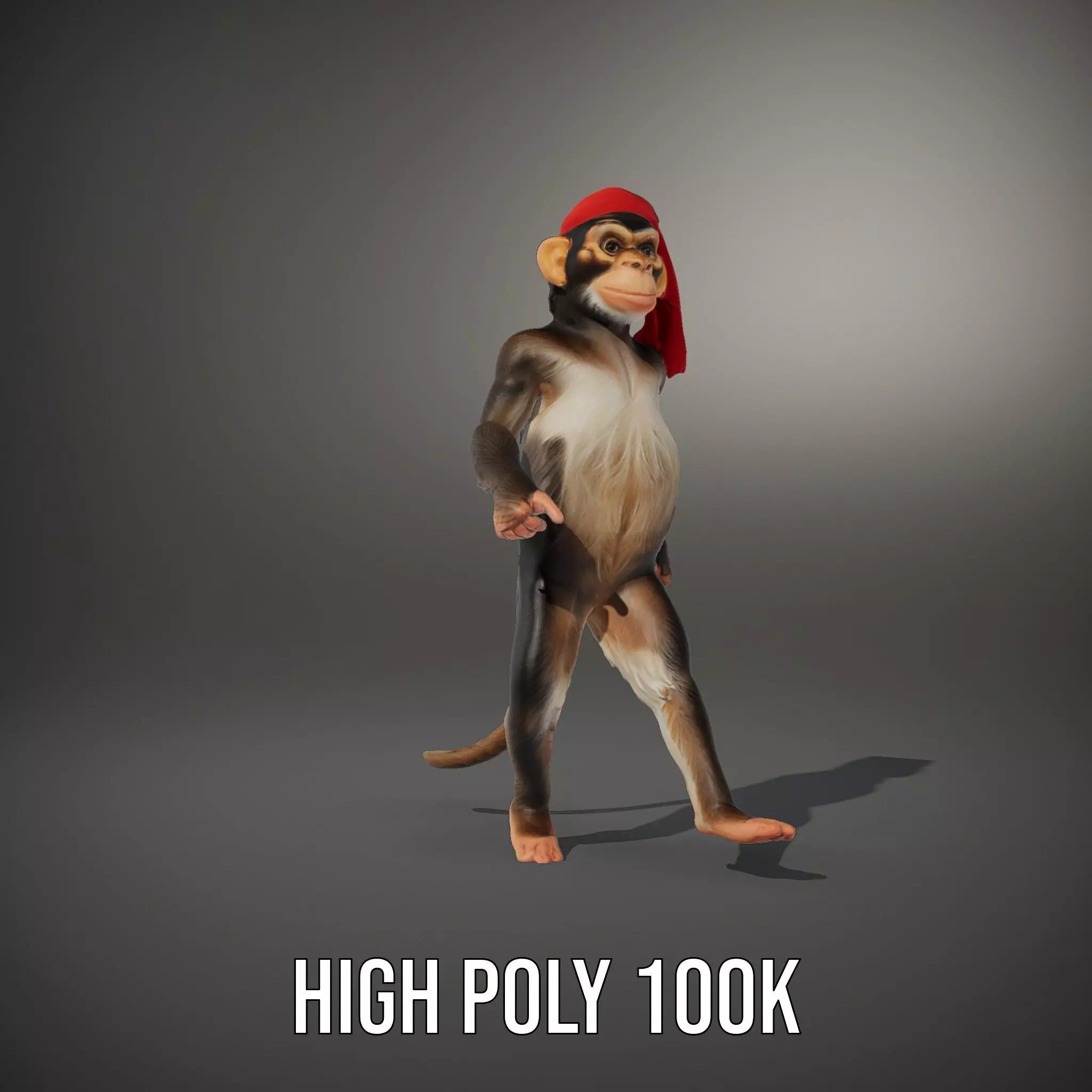 Festive Monkey Character model pack Low-poly 3D model_8