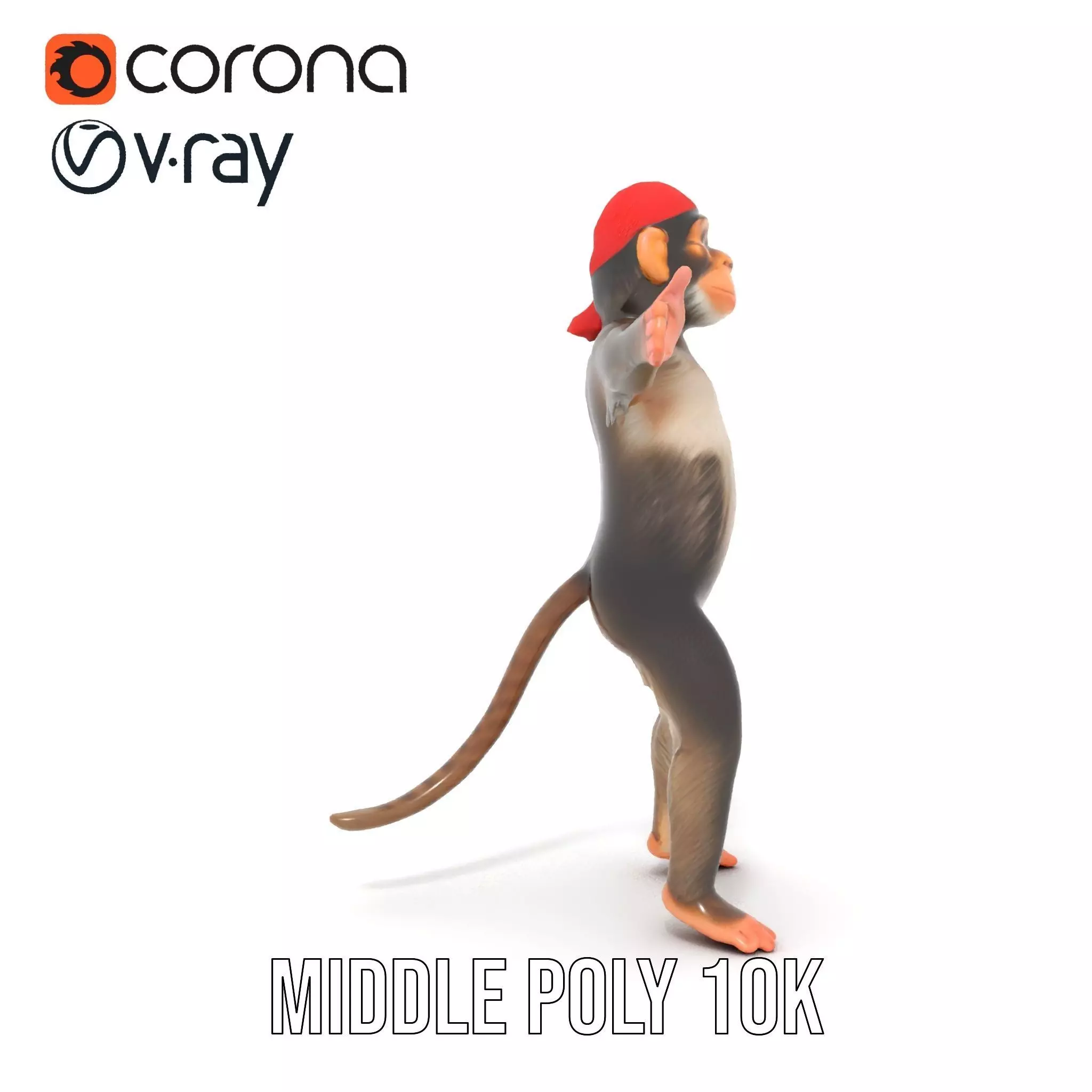 Festive Monkey Character model pack Low-poly 3D model_22