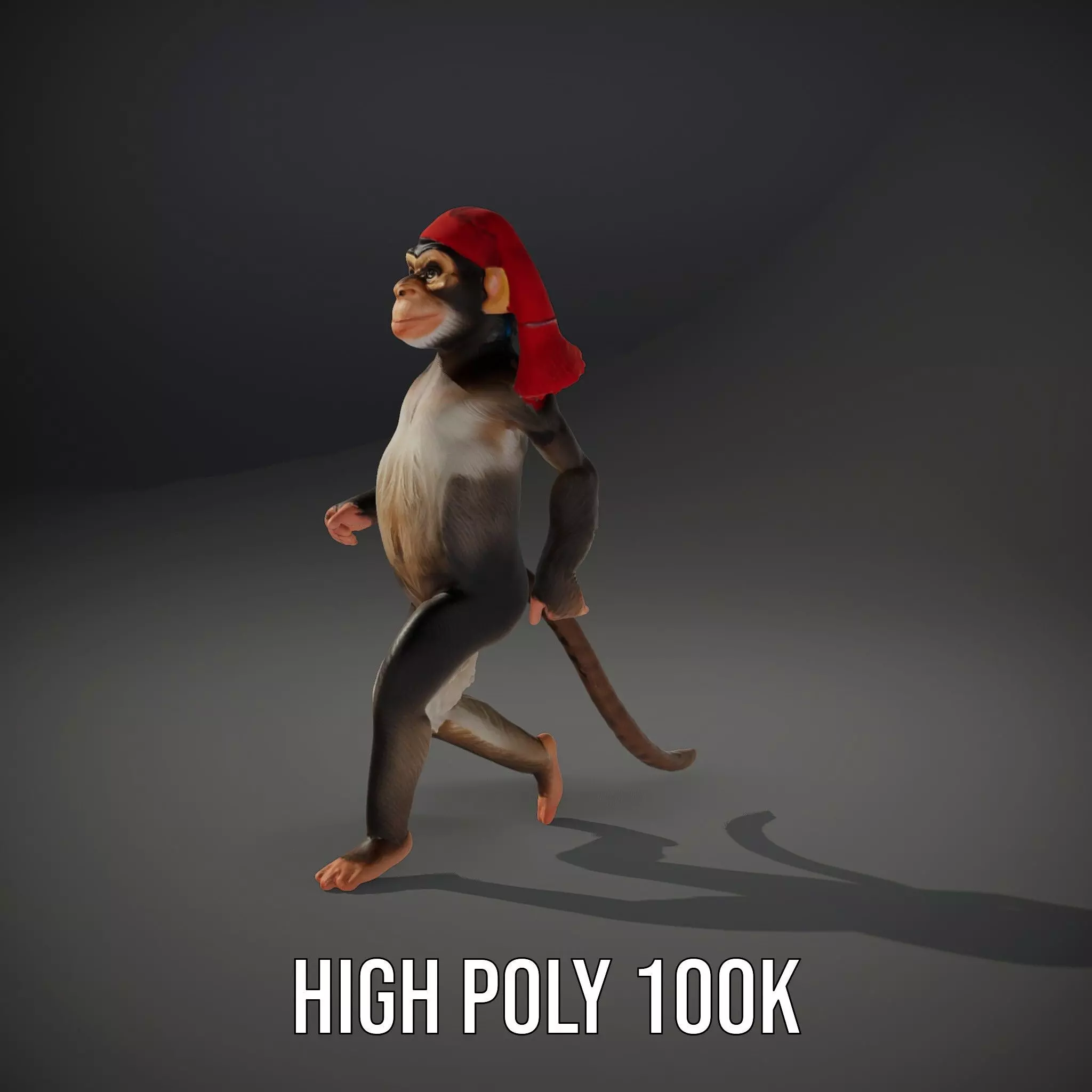 Festive Monkey Character model pack Low-poly 3D model_10