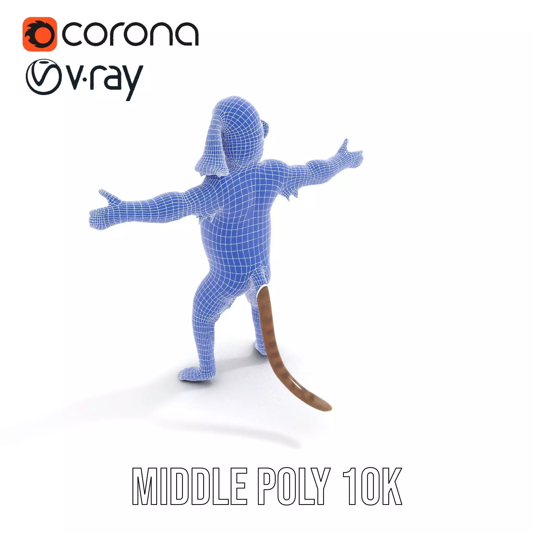 Festive Monkey Character model pack Low-poly 3D model_24