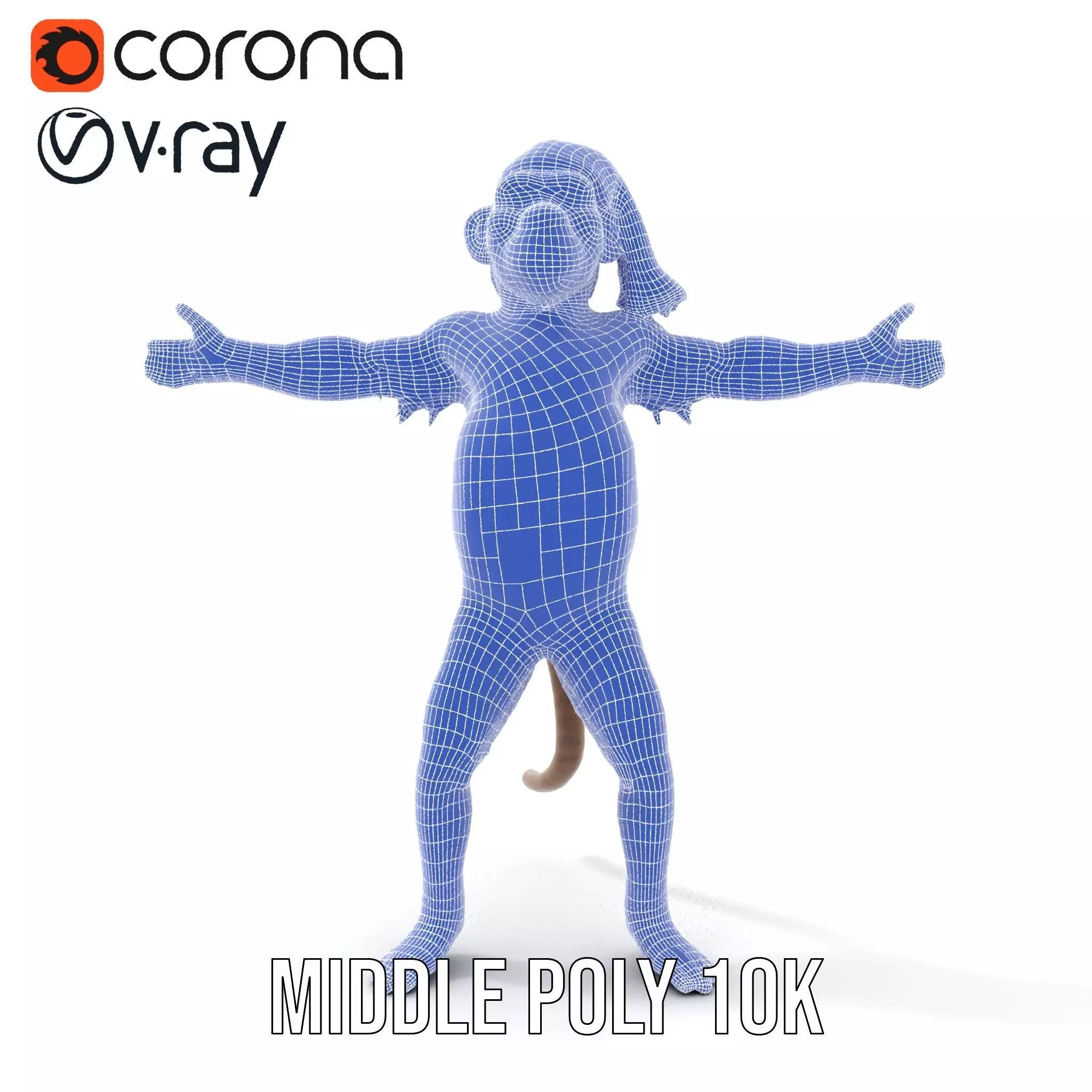 Festive Monkey Character model pack Low-poly 3D model_19