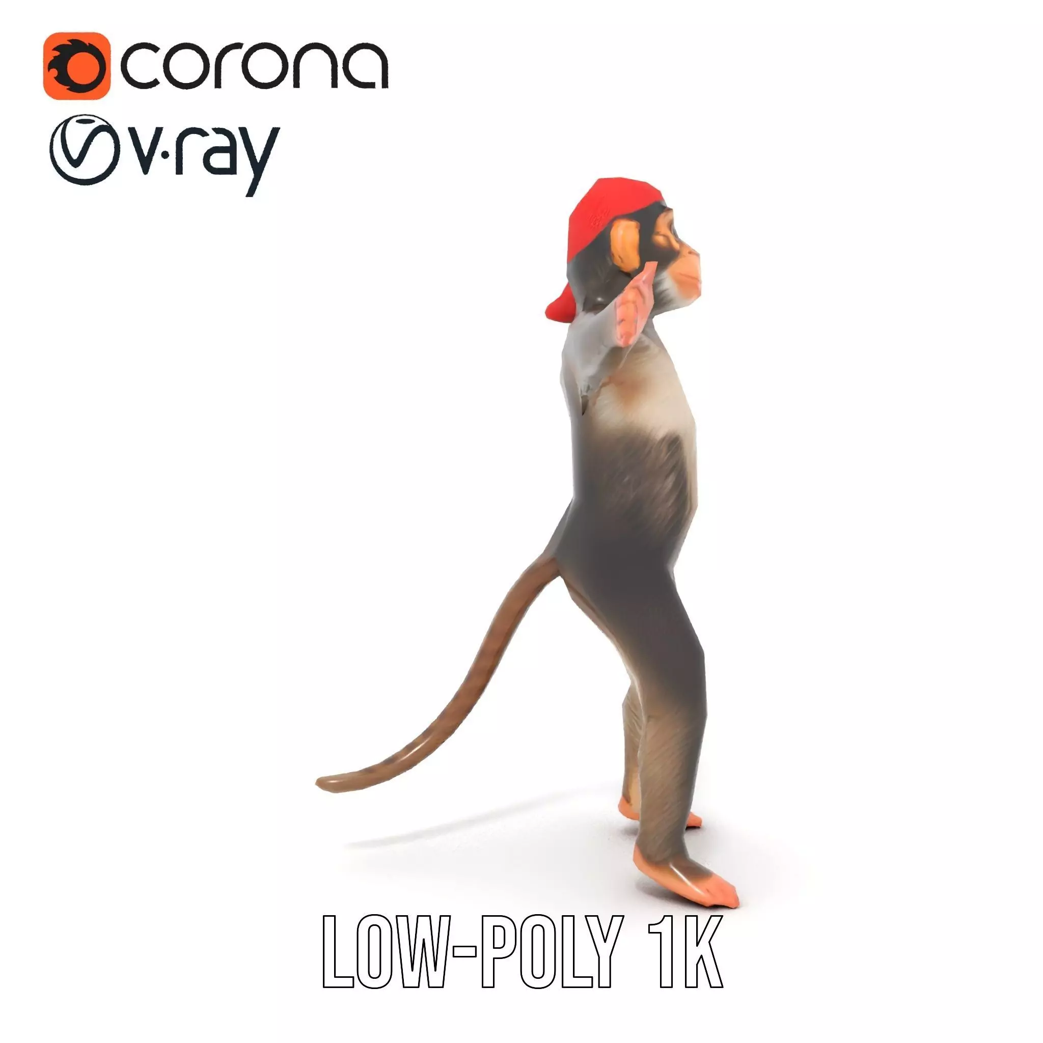Festive Monkey Character model pack Low-poly 3D model_14