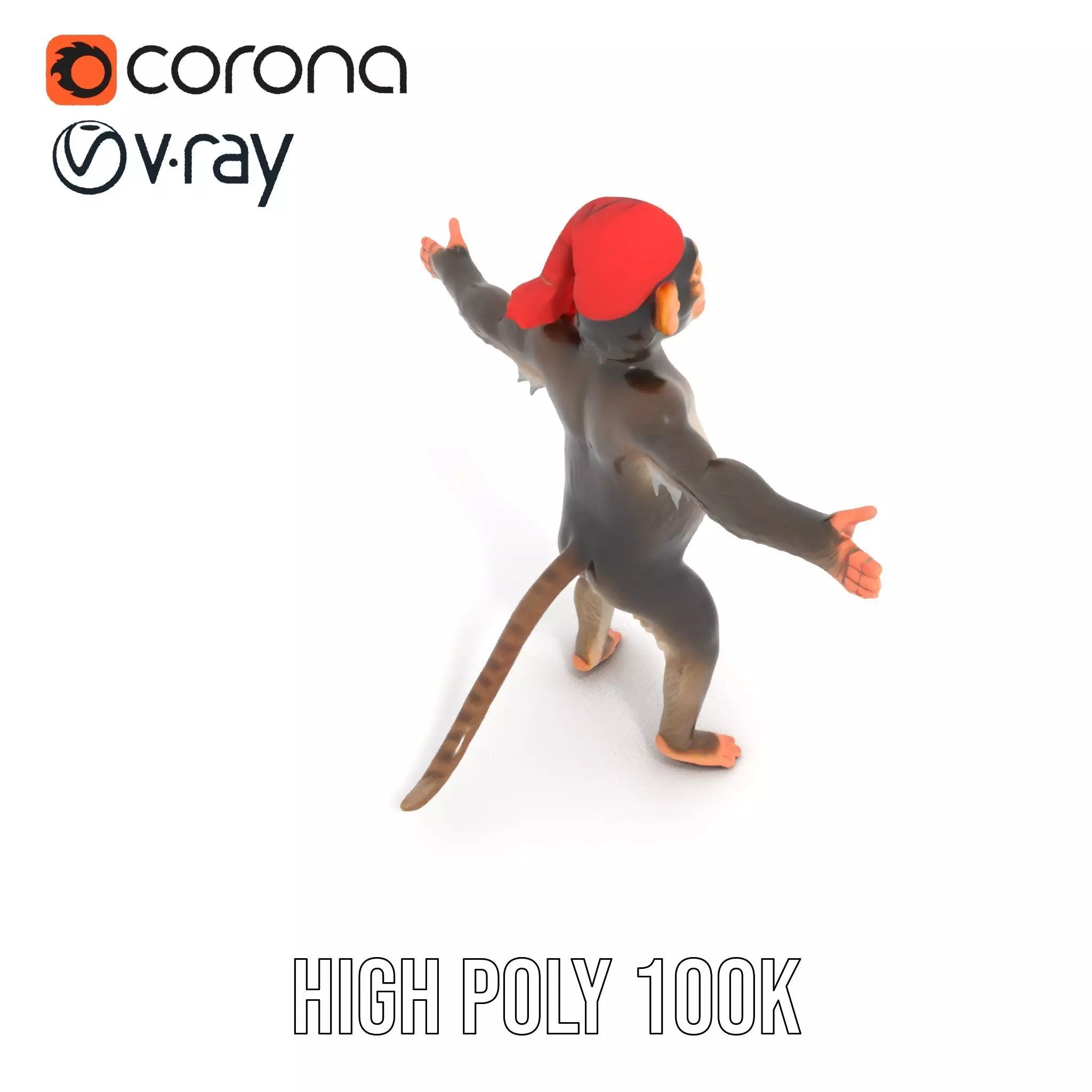 Festive Monkey Character model pack Low-poly 3D model_18