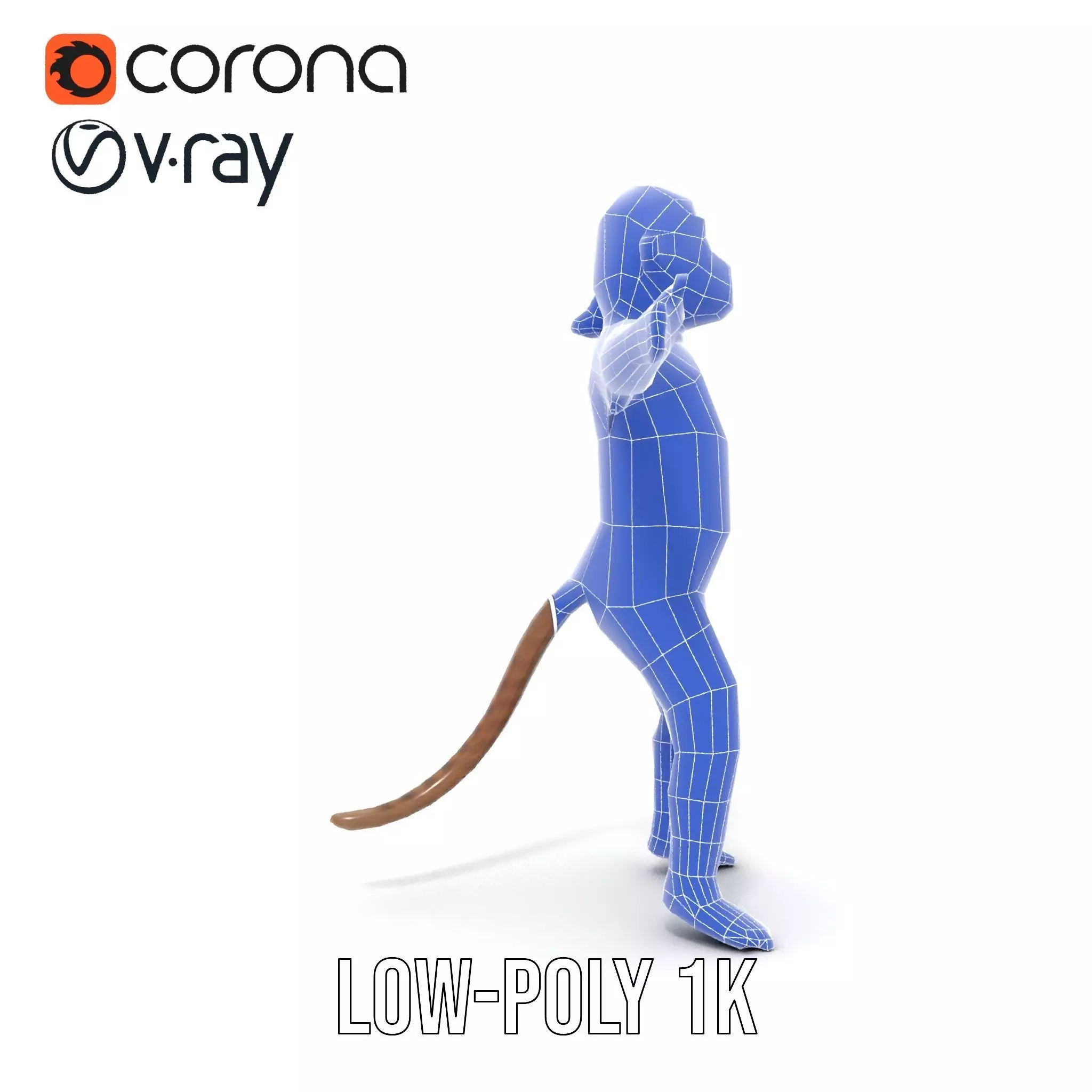 Festive Monkey Character model pack Low-poly 3D model_27