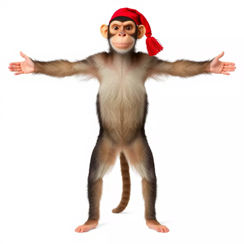 Festive Monkey Character model pack Low-poly 3D model_2
