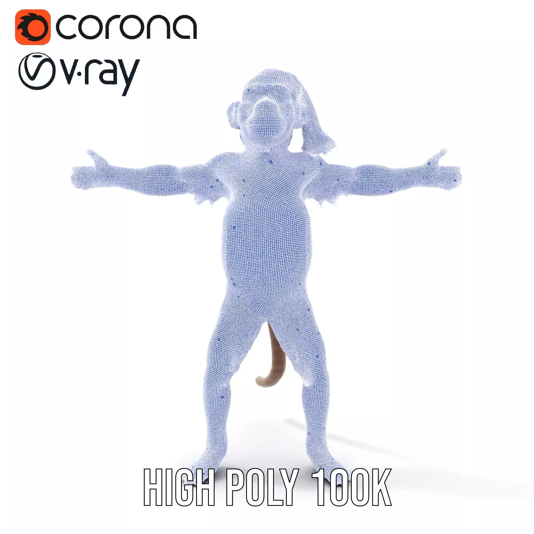 Festive Monkey Character model pack Low-poly 3D model_33