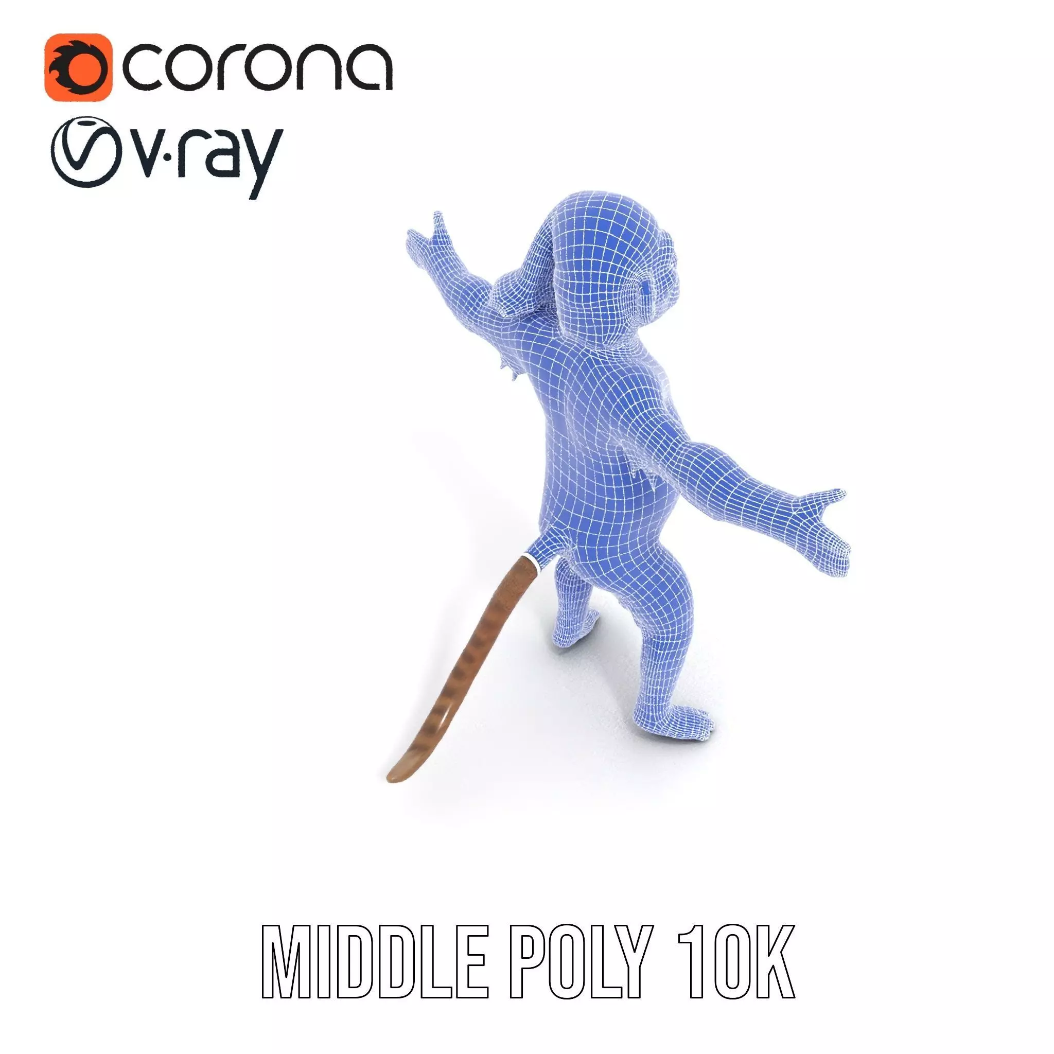 Festive Monkey Character model pack Low-poly 3D model_29