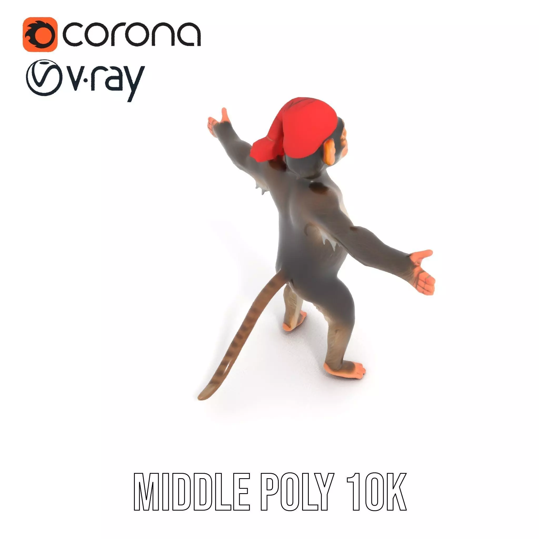 Festive Monkey Character model pack Low-poly 3D model_13