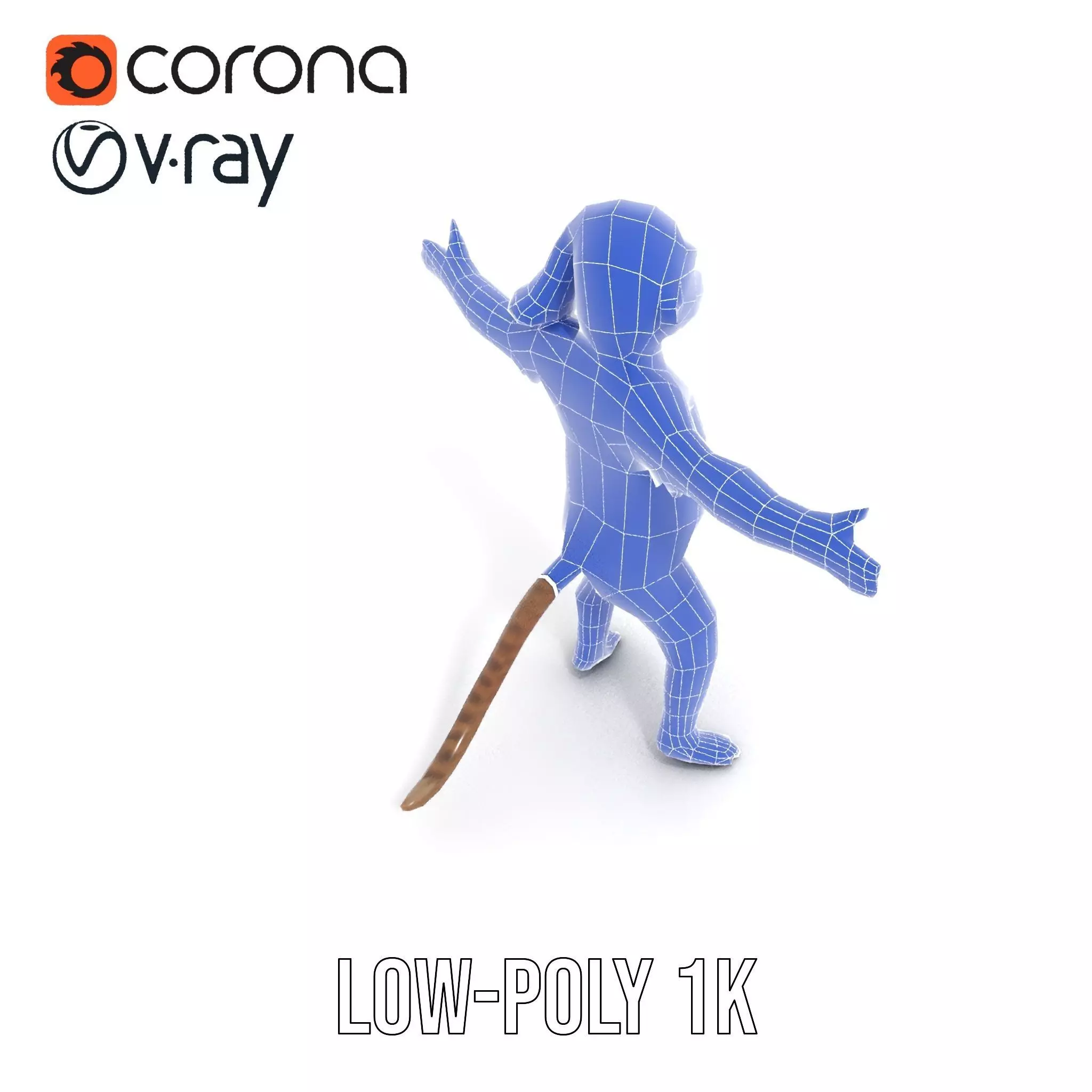Festive Monkey Character model pack Low-poly 3D model_25