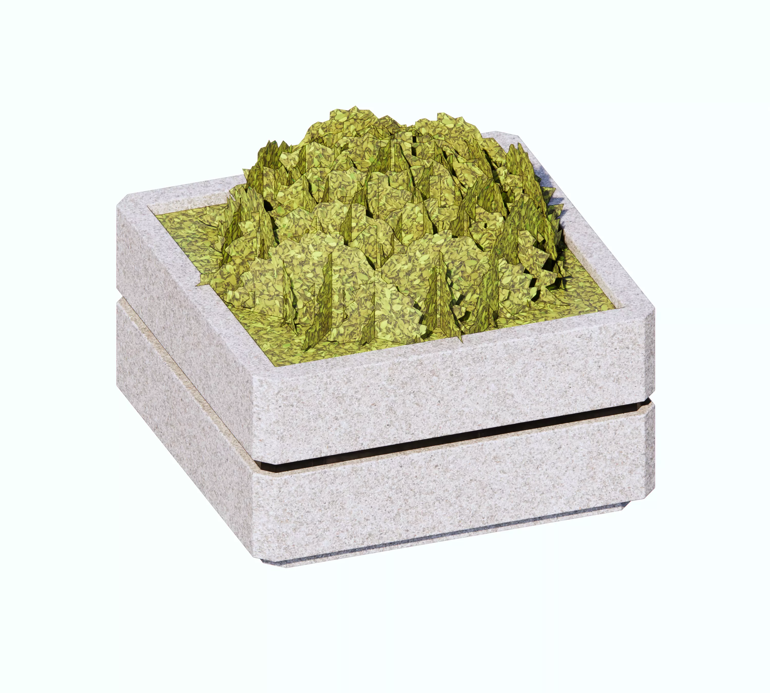 Concrete Planter - Street Commercial Planter 02 Low-poly 3D model_2