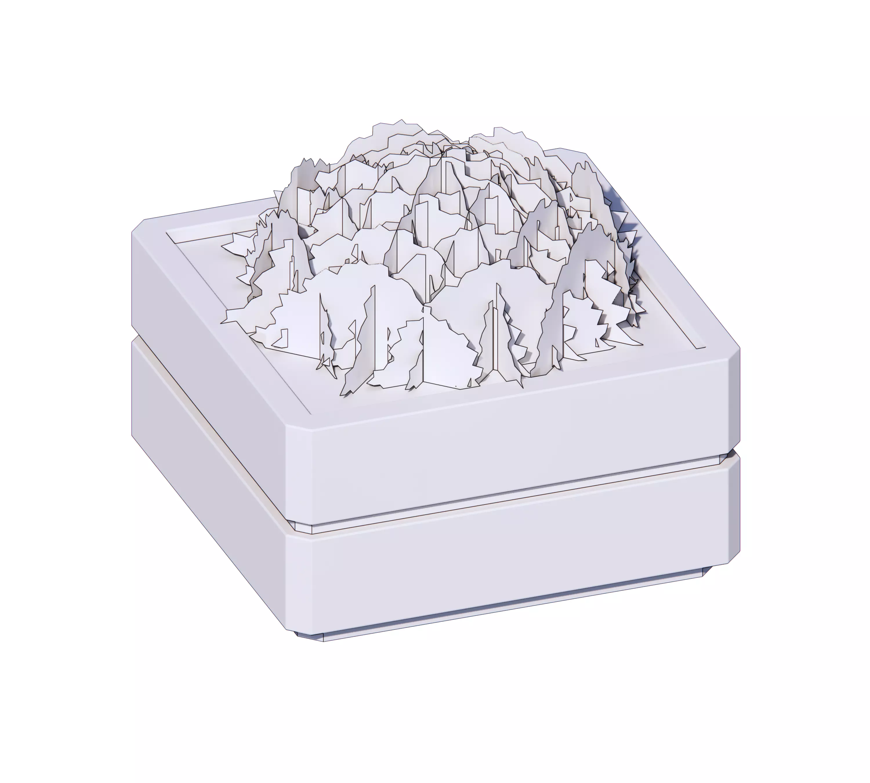 Concrete Planter - Street Commercial Planter 02 Low-poly 3D model_3