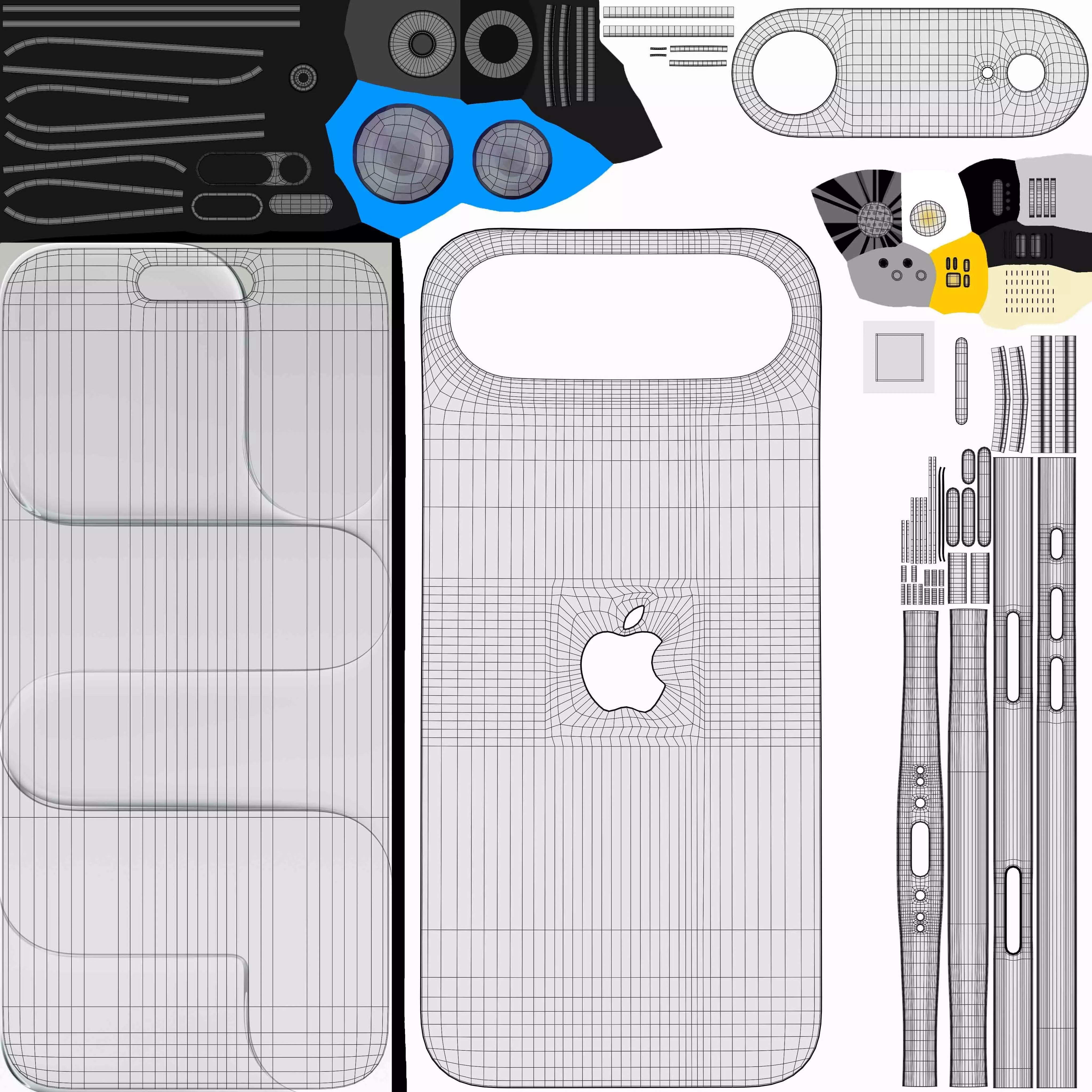 Apple iPhone Air Cloud White Low-poly 3D model_11