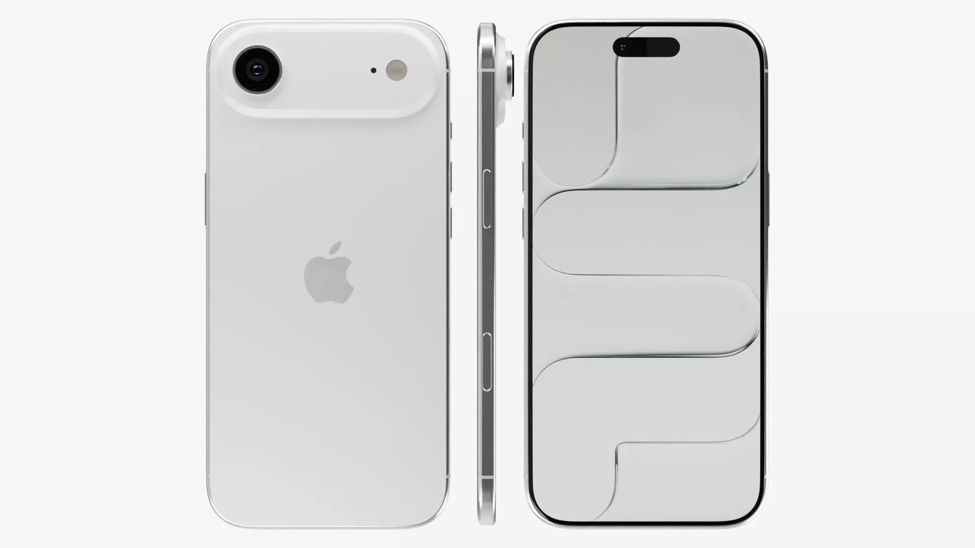Apple iPhone Air Cloud White Low-poly 3D model_2