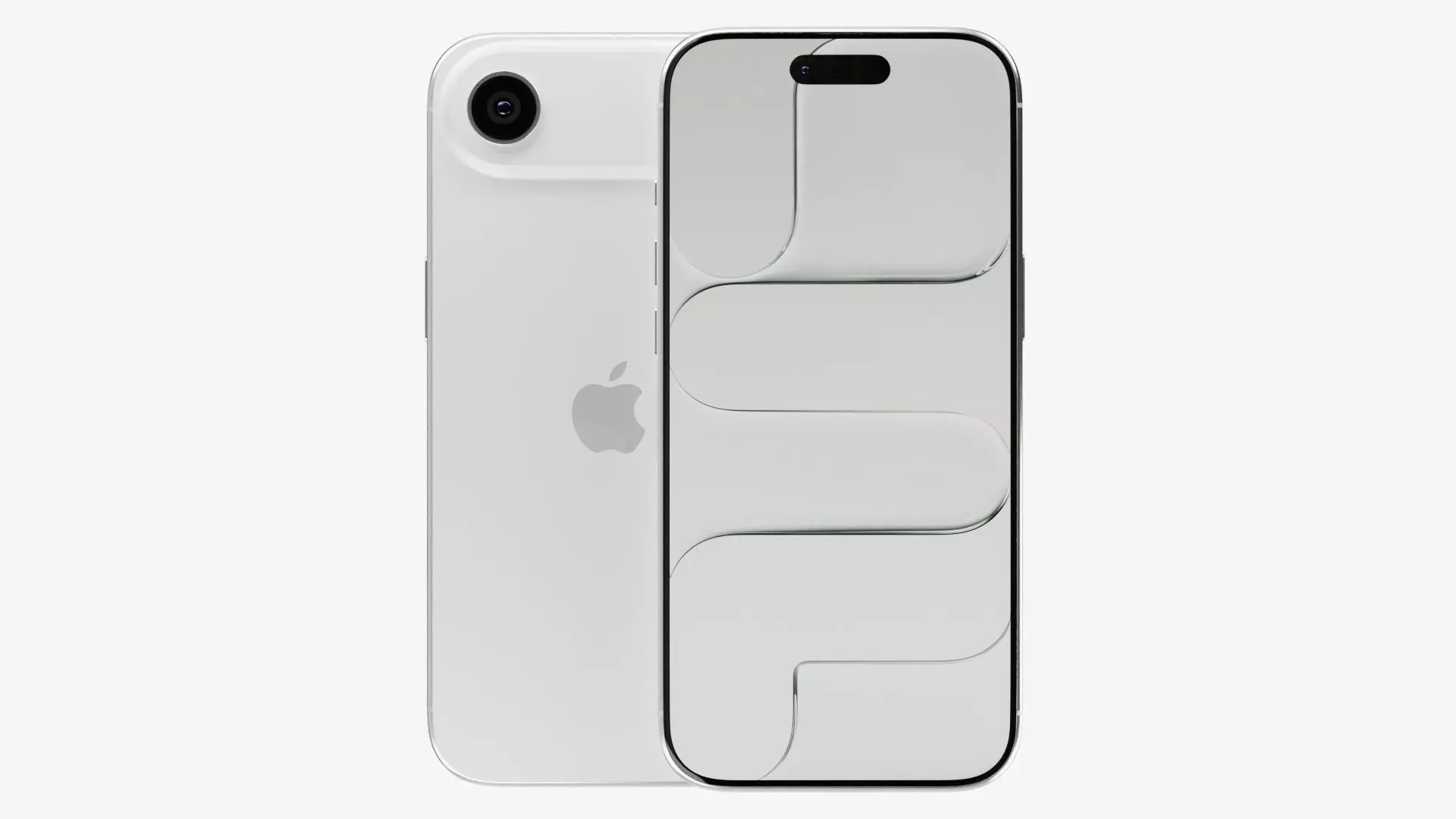 Apple iPhone Air Cloud White Low-poly 3D model_1