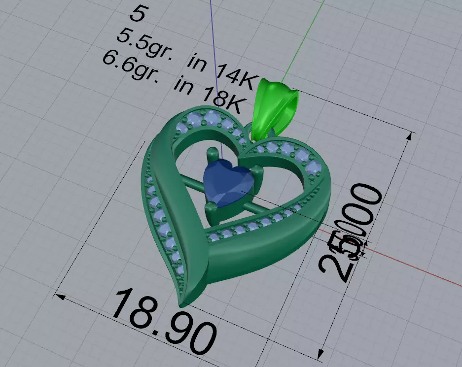 Heart pendant 3D print model_12