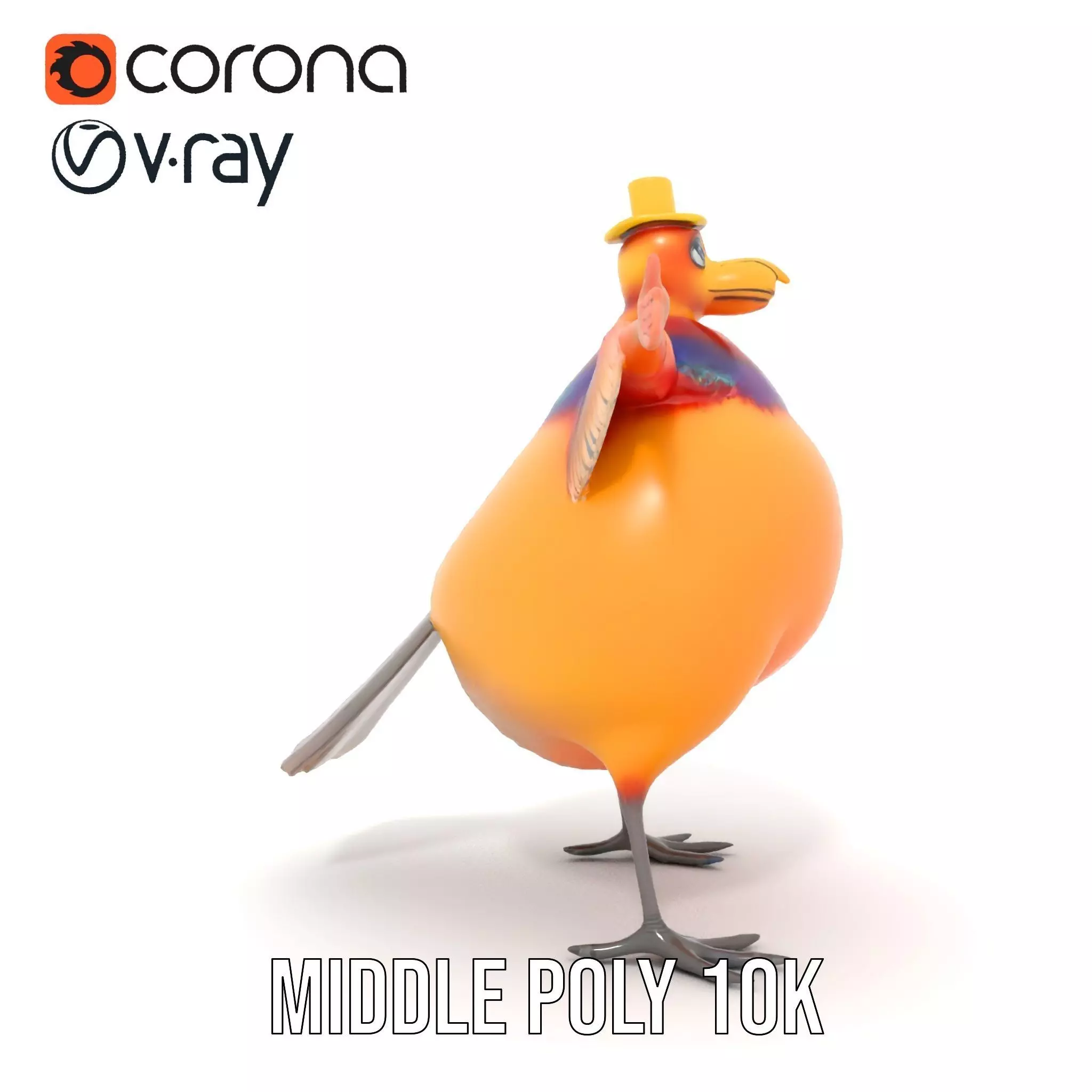 Cheery Feathered Bird model pack Low-poly 3D model_5