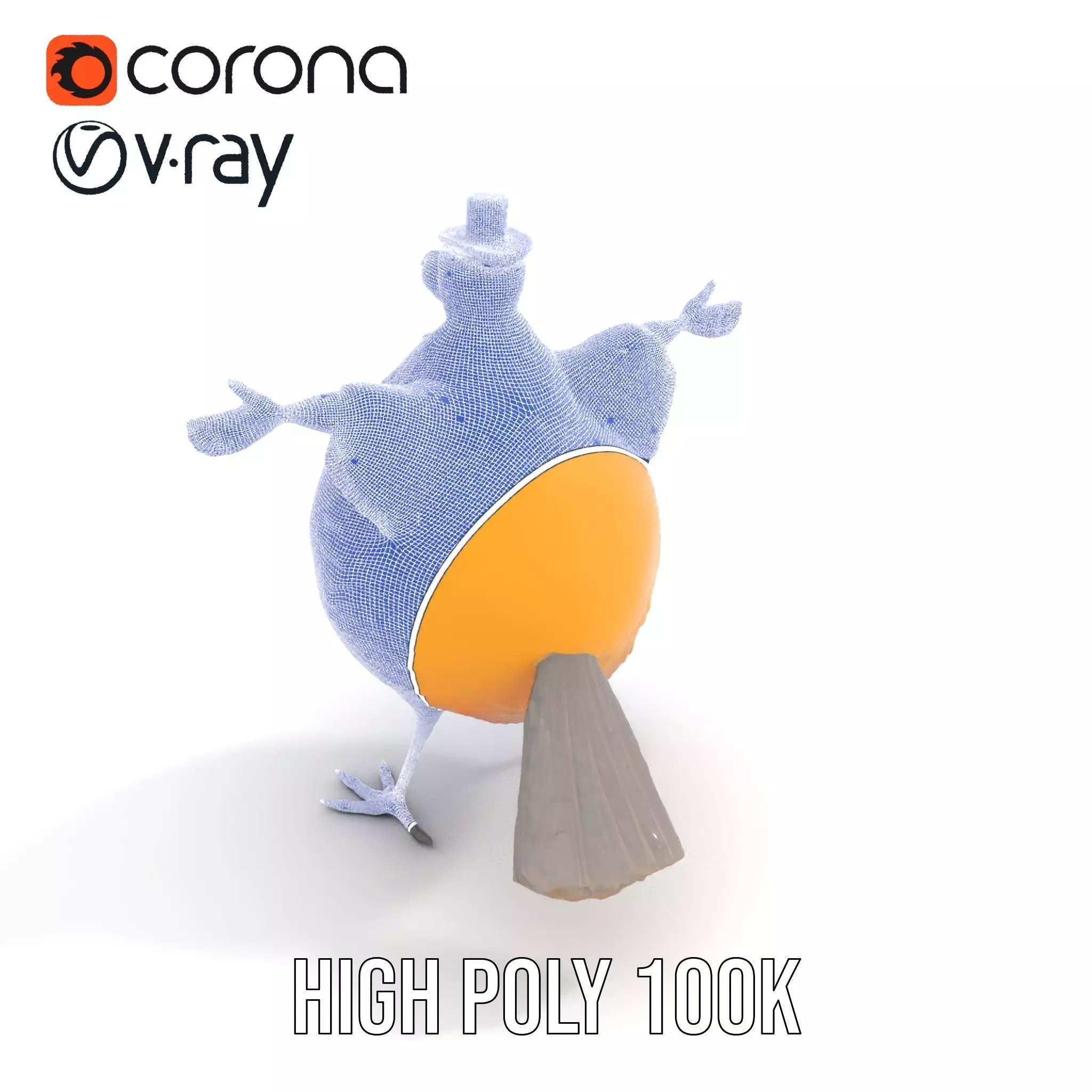 Cheery Feathered Bird model pack Low-poly 3D model_33