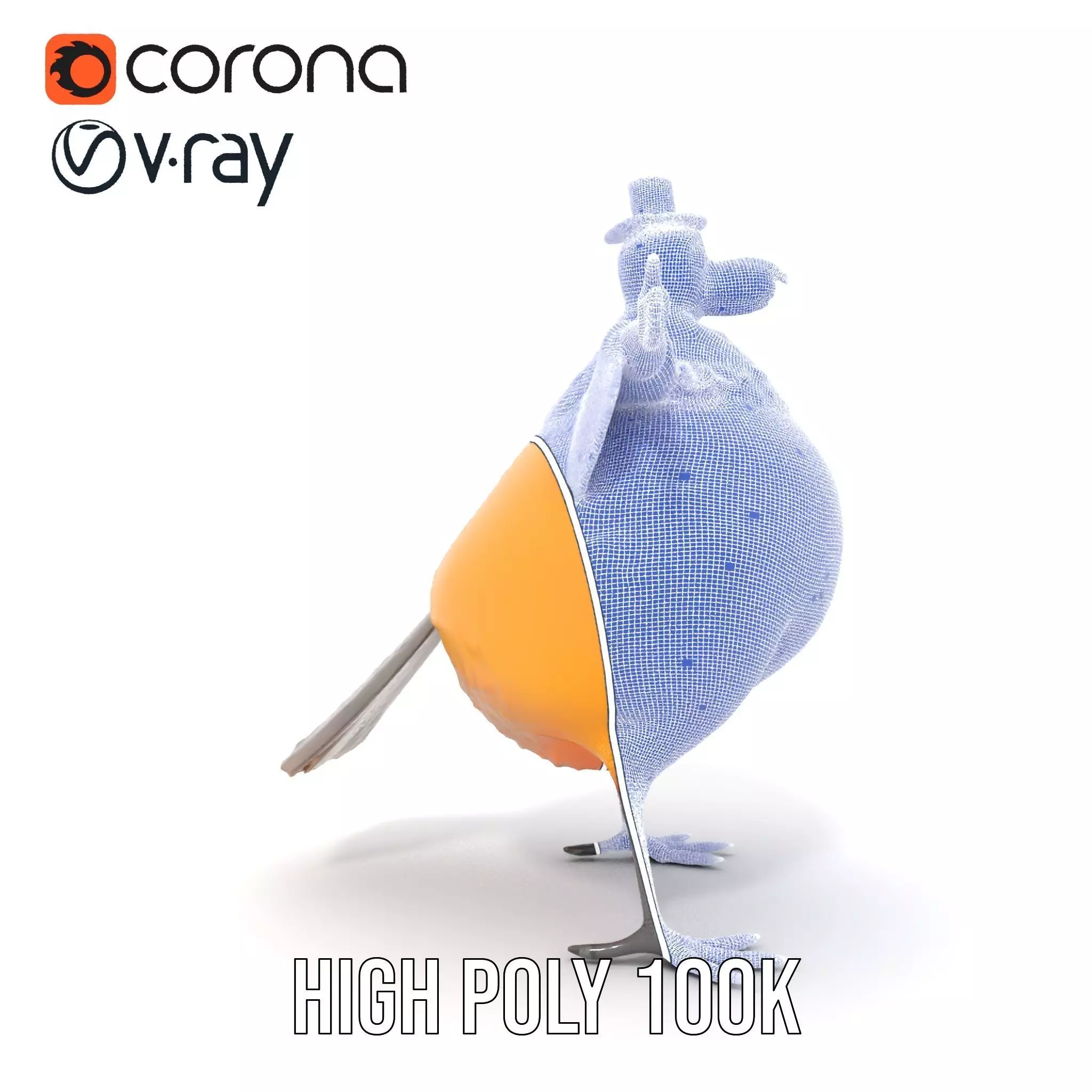Cheery Feathered Bird model pack Low-poly 3D model_34