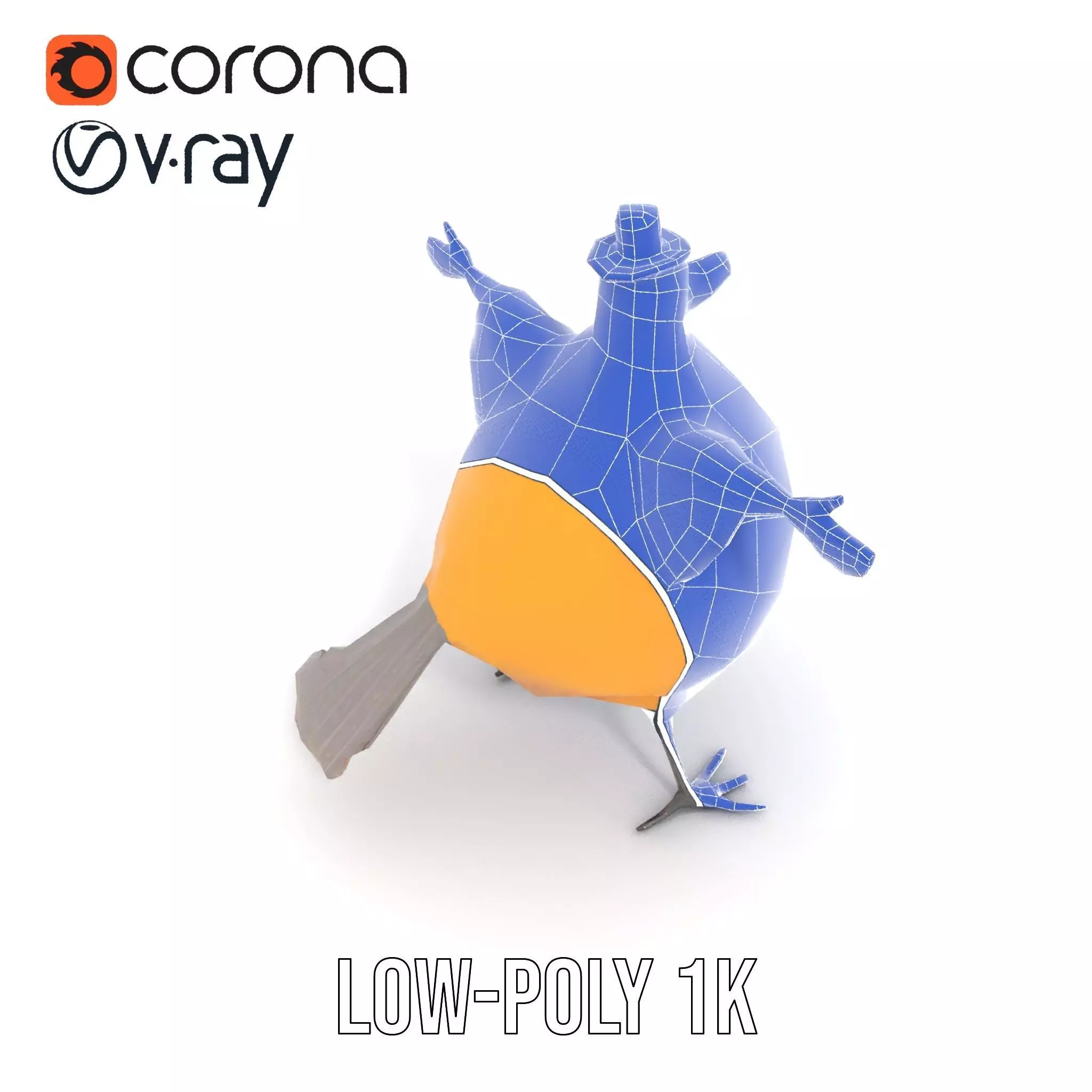 Cheery Feathered Bird model pack Low-poly 3D model_14