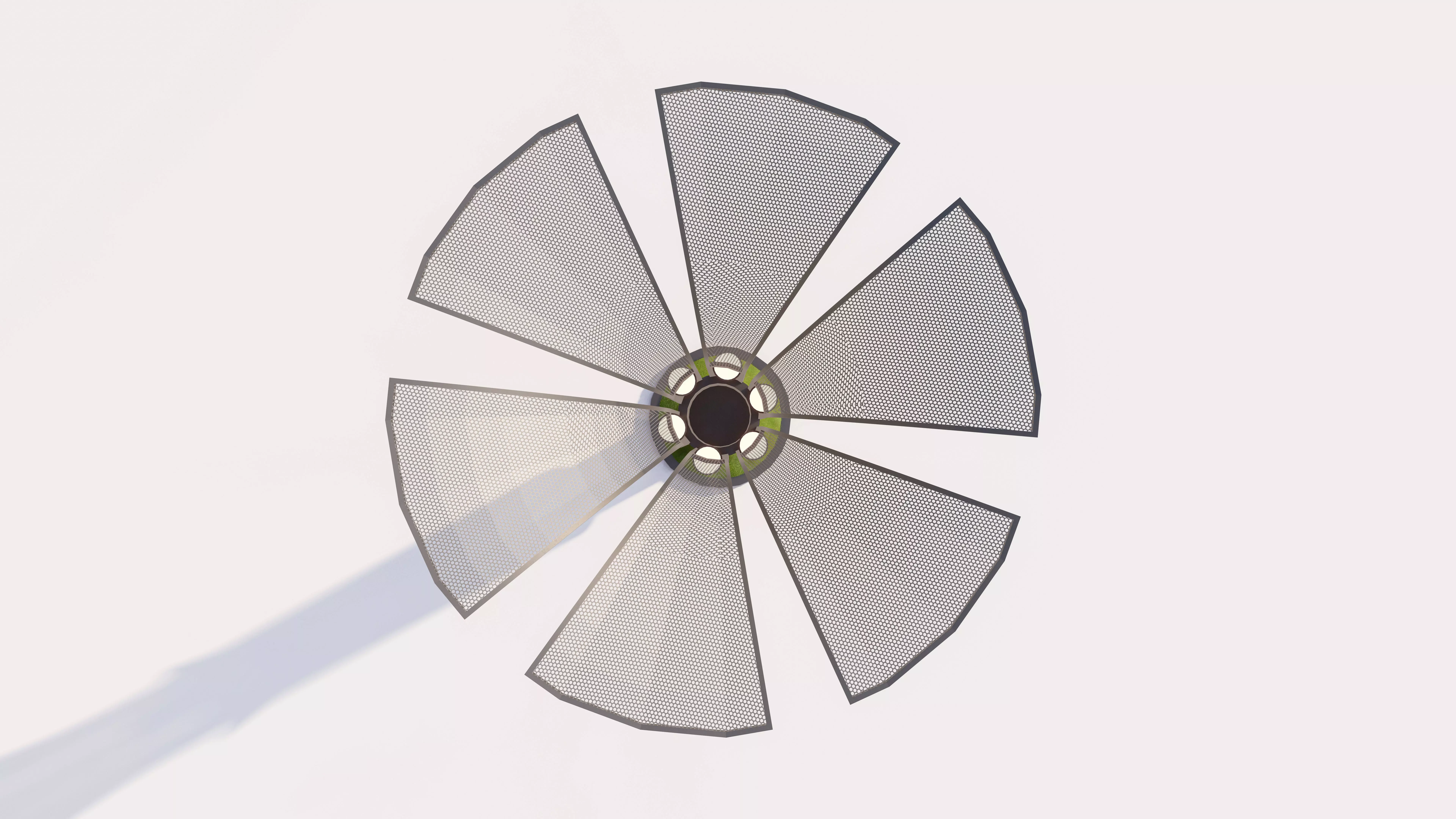 Contemporary Mesh Petal Outdoor Lighting Low-poly 3D model_3