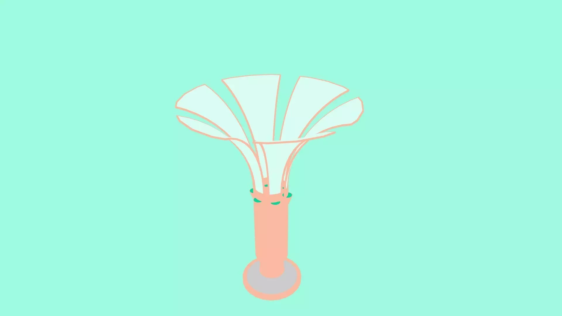 Contemporary Mesh Petal Outdoor Lighting Low-poly 3D model_7