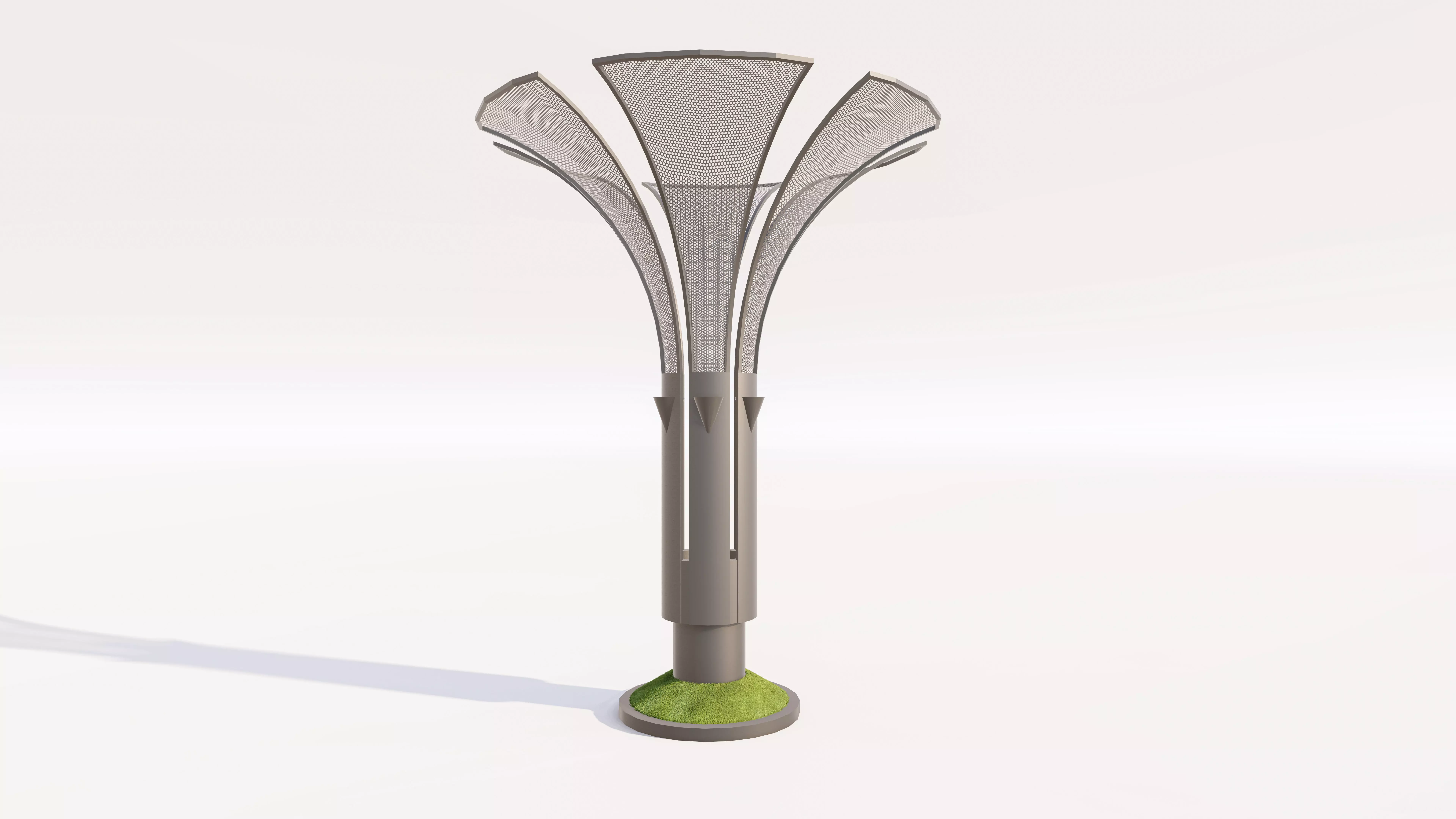Contemporary Mesh Petal Outdoor Lighting Low-poly 3D model_5