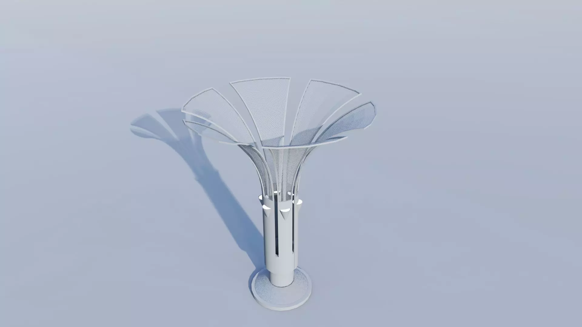 Contemporary Mesh Petal Outdoor Lighting Low-poly 3D model_1