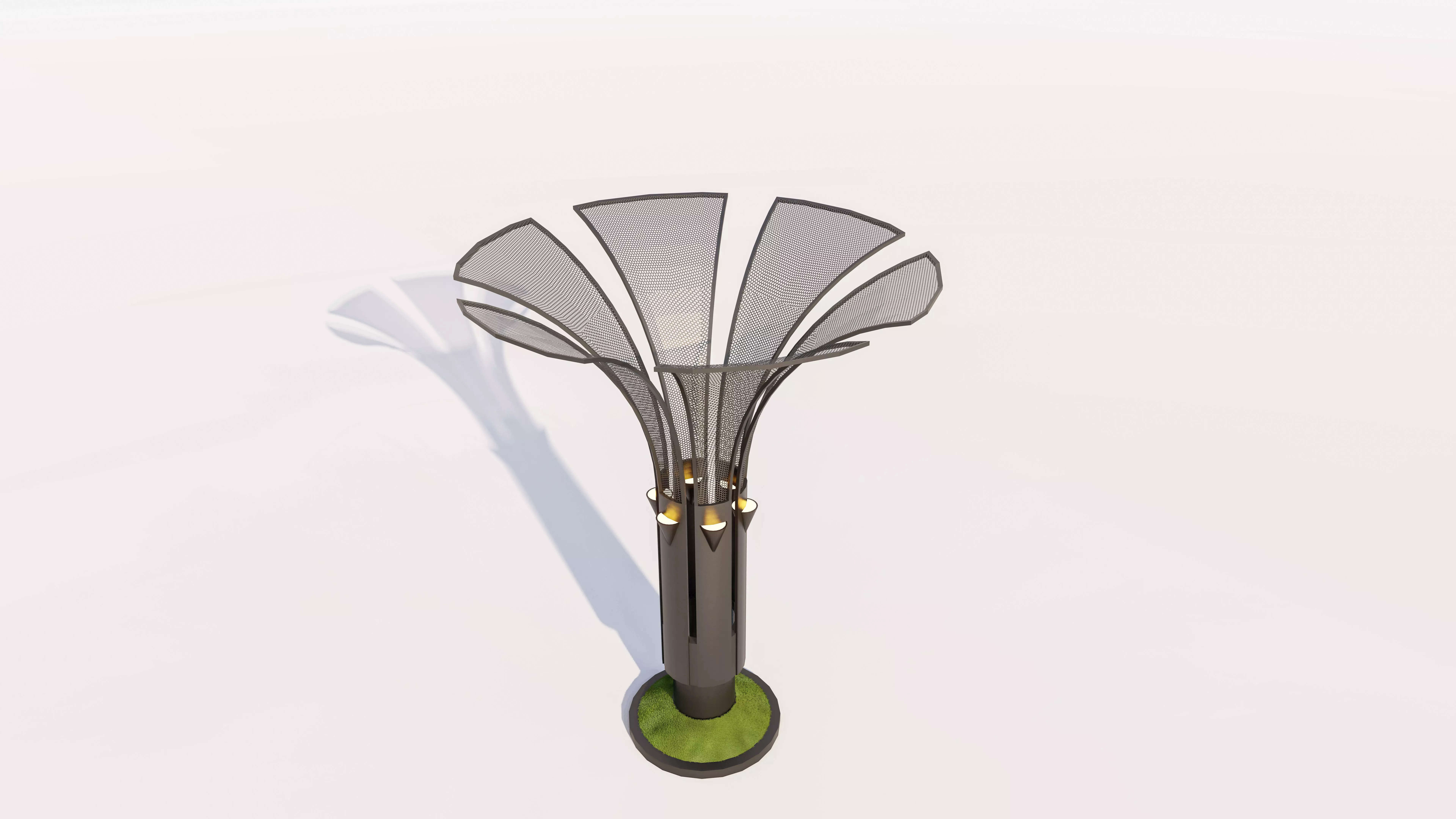 Contemporary Mesh Petal Outdoor Lighting Low-poly 3D model_0