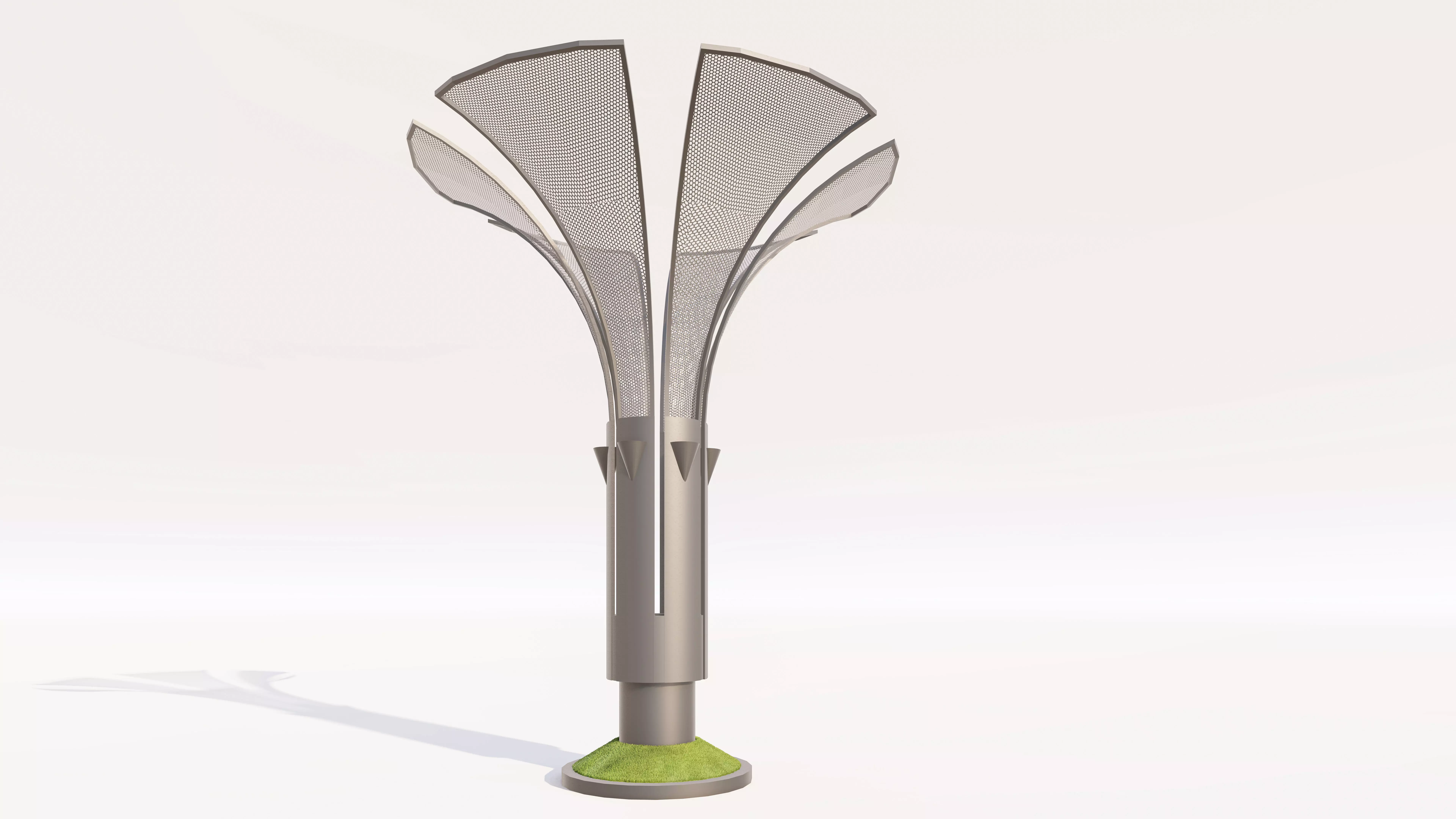 Contemporary Mesh Petal Outdoor Lighting Low-poly 3D model_6