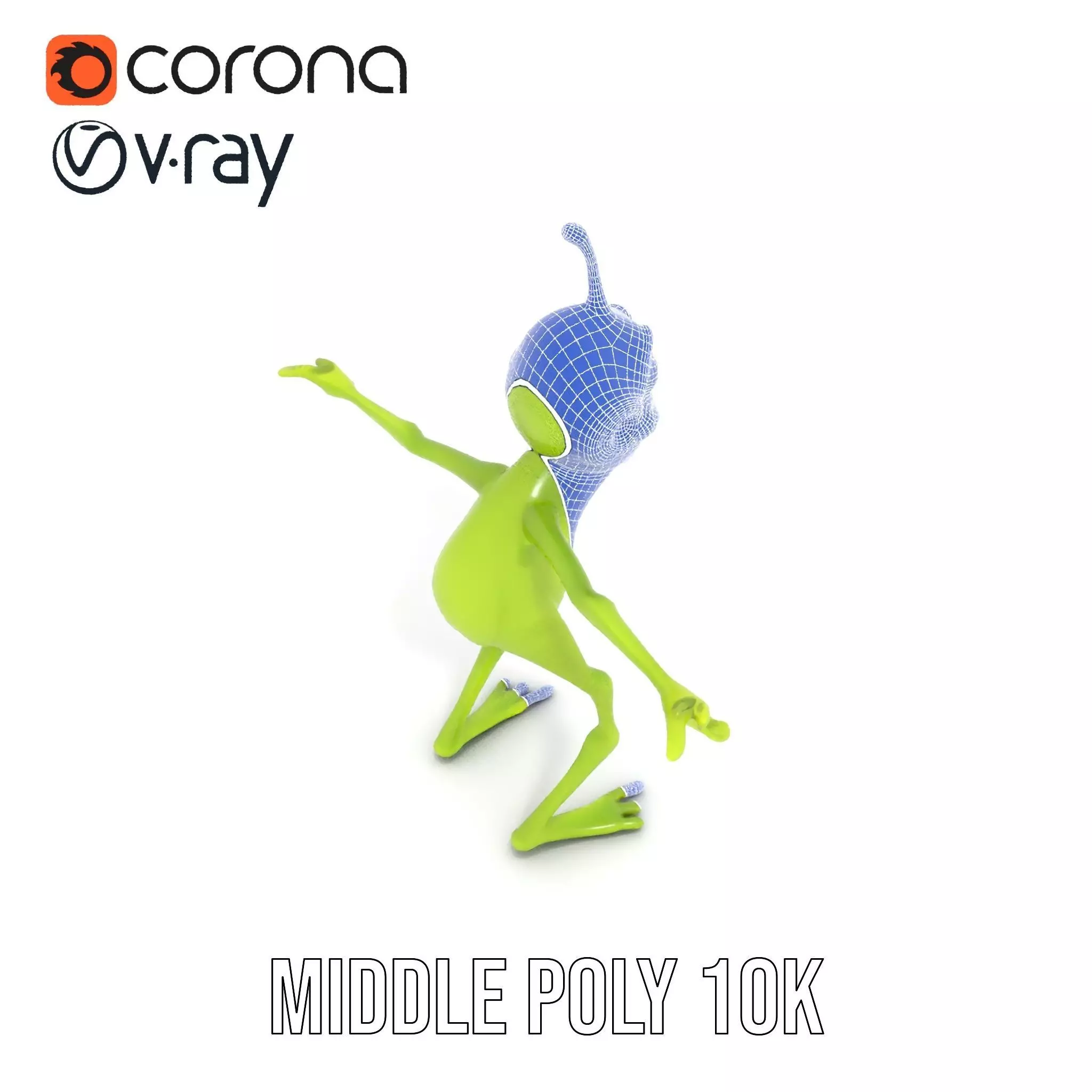 Green Alien Character model pack Low-poly 3D model_21